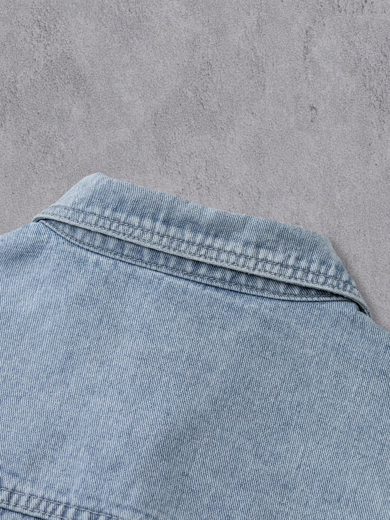 Manfinity Denimwave Veste en jean décontractée à manches longues et à épaules tombantes, — vue 7