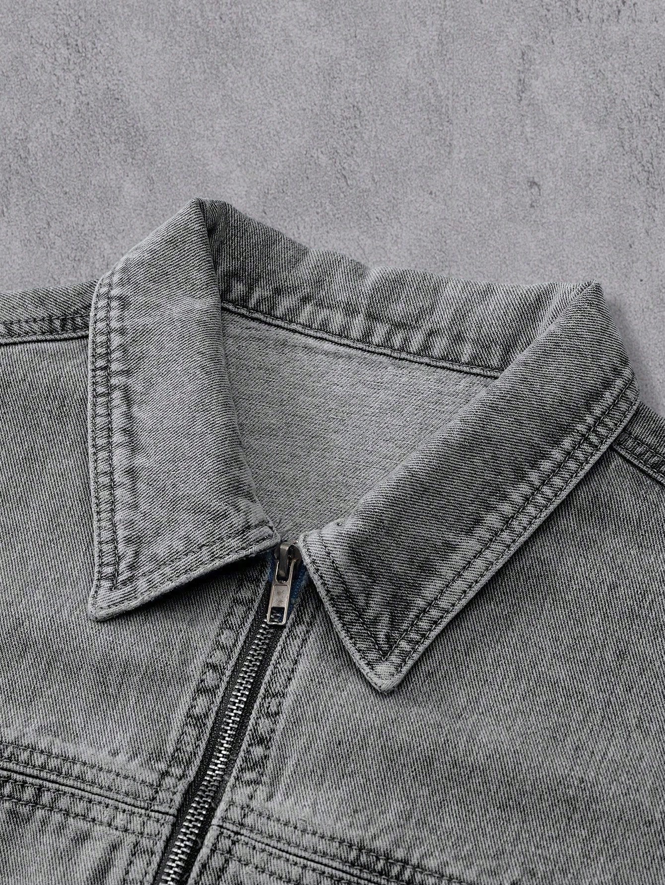 Manfinity Denimwave Veste en jean décontractée à manches longues et à épaules tombantes, — vue 11