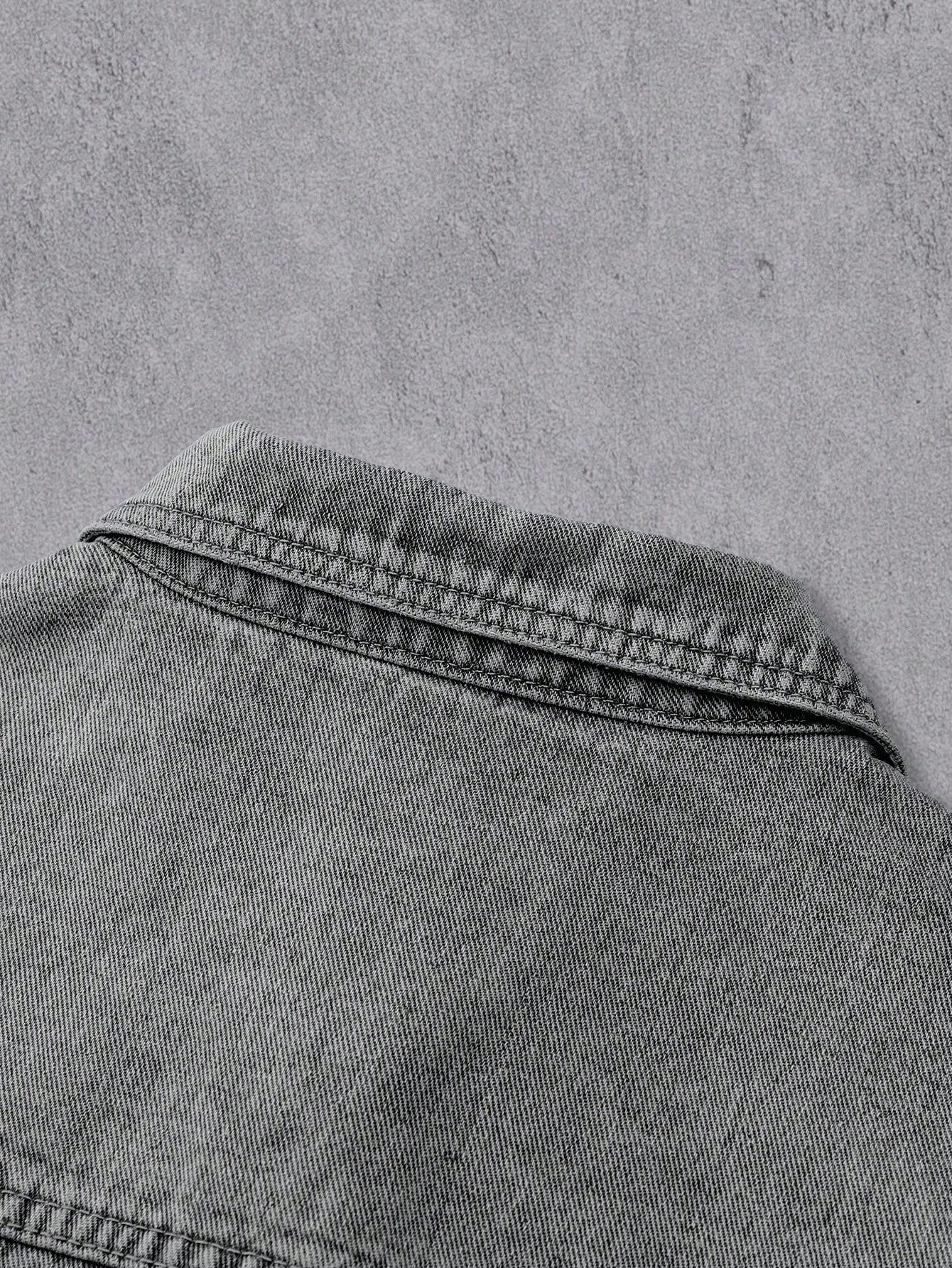 Manfinity Denimwave Veste en jean décontractée à manches longues et à épaules tombantes, — vue 8