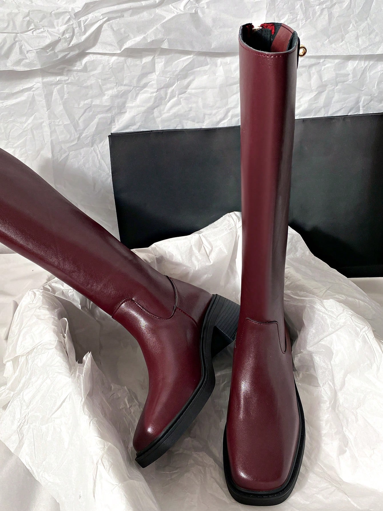 Bottes de cavalière mi-talon nouvelle collection Automne/Hiver, bottes hautes pour femmes — vue 6