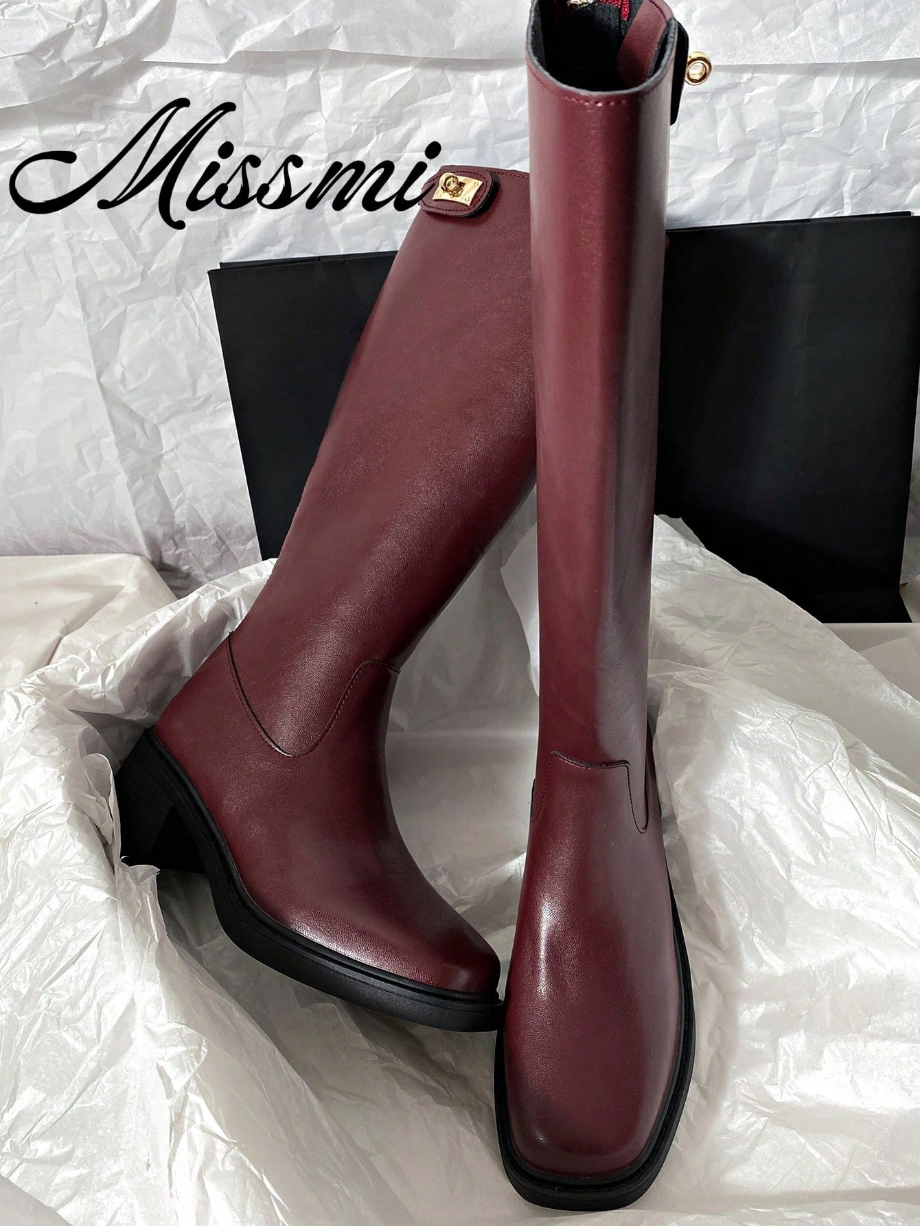 Bottes de cavalière mi-talon nouvelle collection Automne/Hiver, bottes hautes pour femmes — vue 2