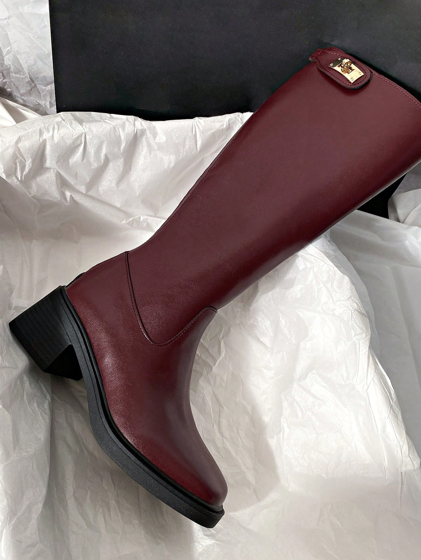Bottes de cavalière mi-talon nouvelle collection Automne/Hiver, bottes hautes pour femmes — vue 10
