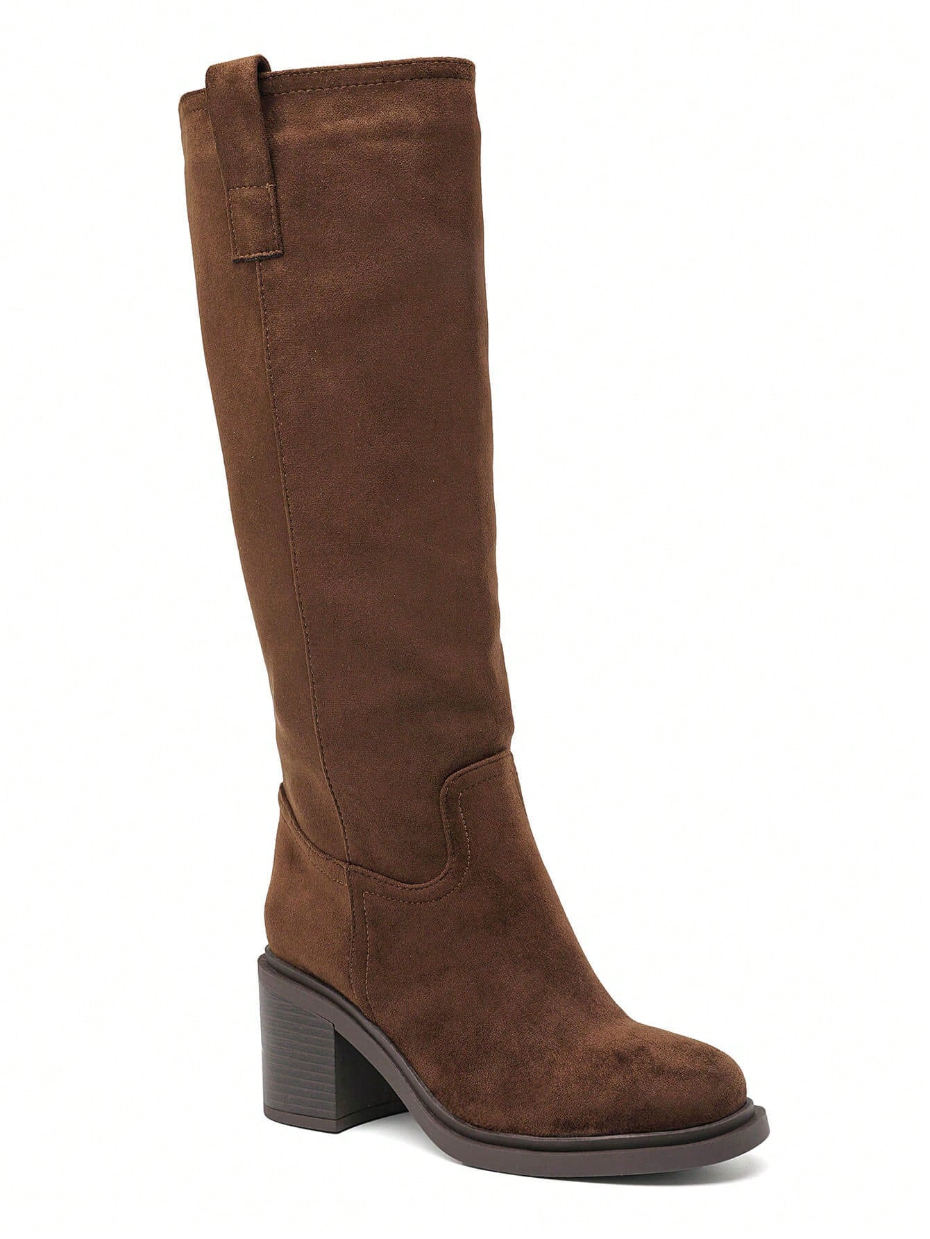 Bottes à tige haute à bout pointu micro avec talon bloc robuste, élégantes et confortables — vue 8