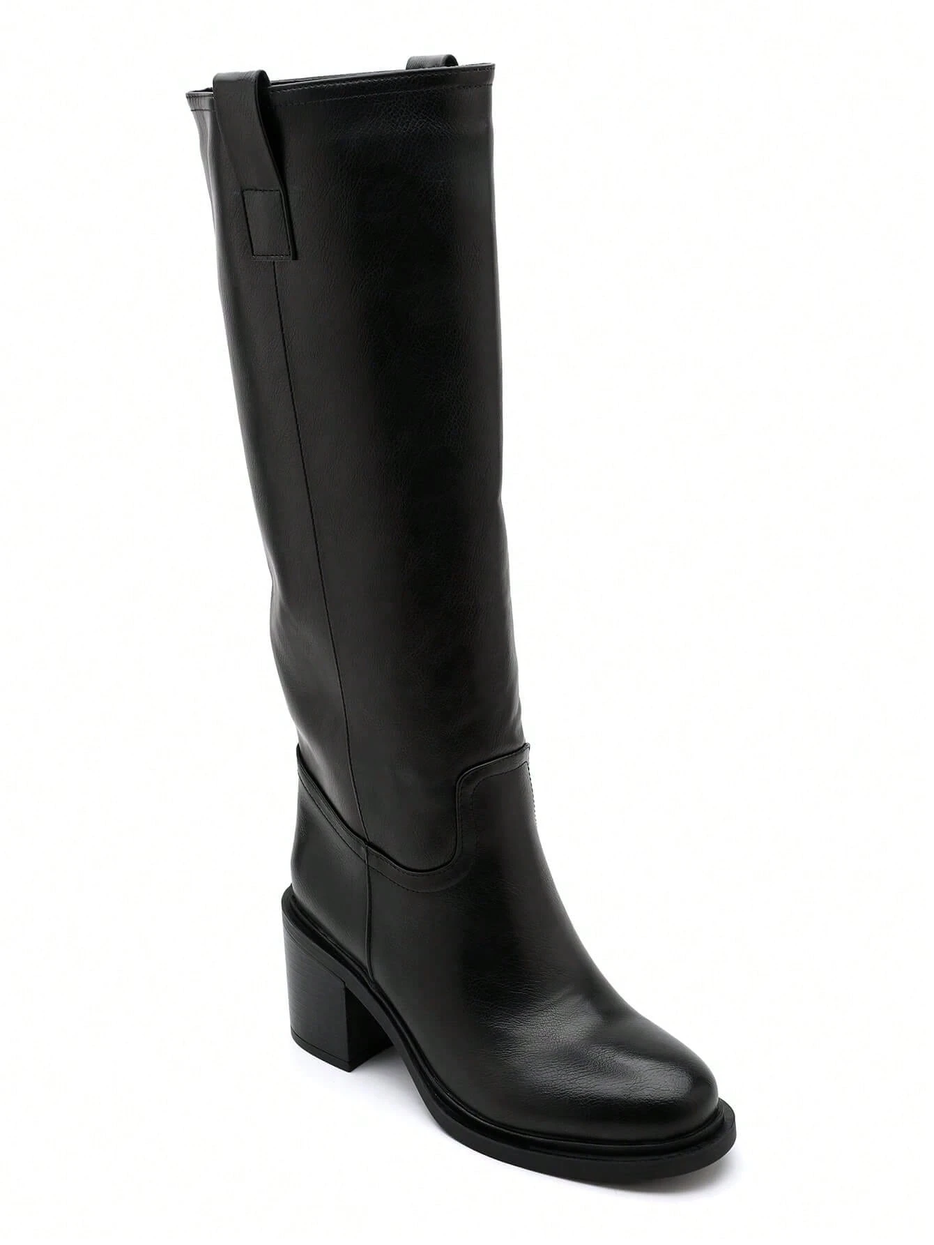 Bottes à tige haute à bout pointu micro avec talon bloc robuste, élégantes et confortables — vue 9