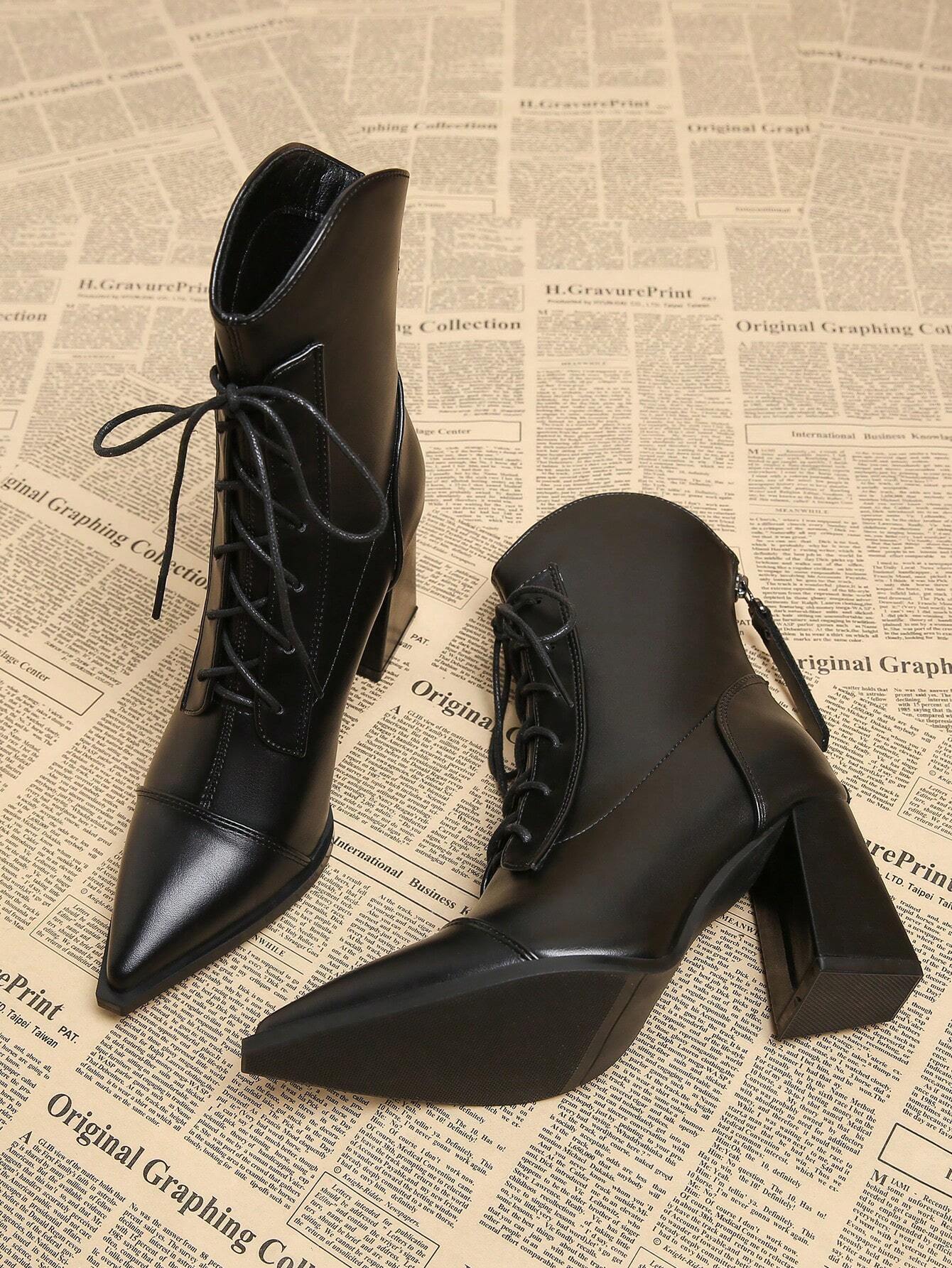 2026 Automne Nouvelles Bottes Élégantes à Lacets pour Femmes Marron Café, Bottines à — vue 2
