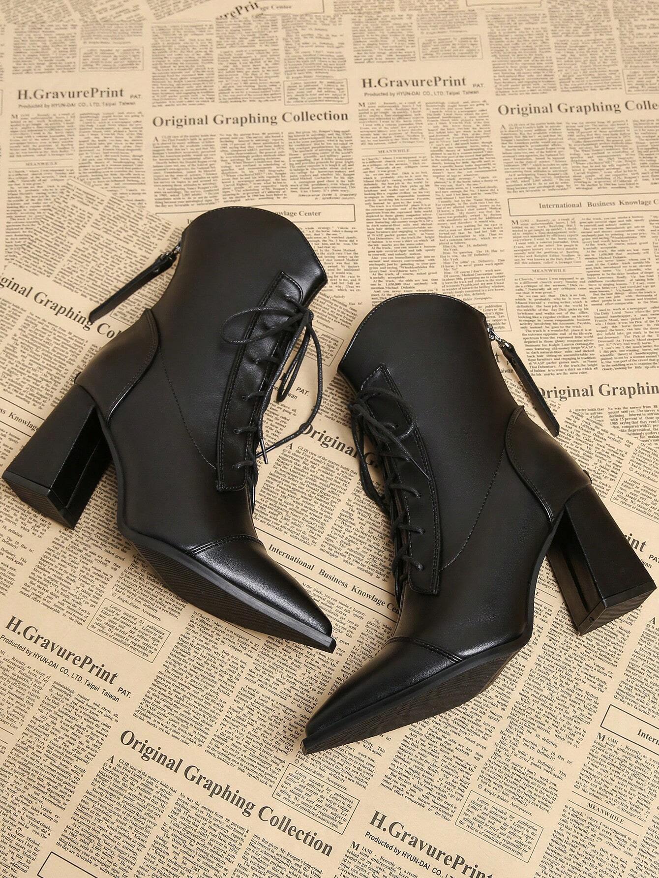 2026 Automne Nouvelles Bottes Élégantes à Lacets pour Femmes Marron Café, Bottines à — vue 8