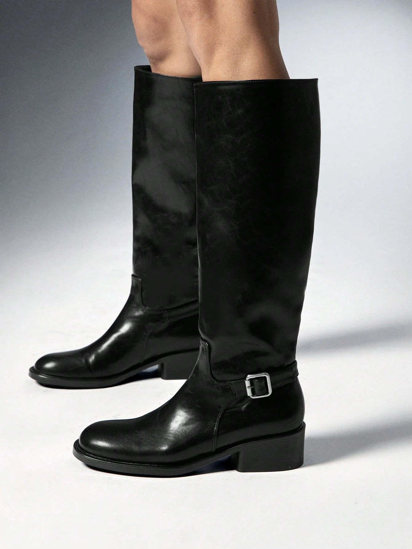 Solezae Bottes hautes confortables et décontractées pour femmes avec bout rond, talon — vue 8