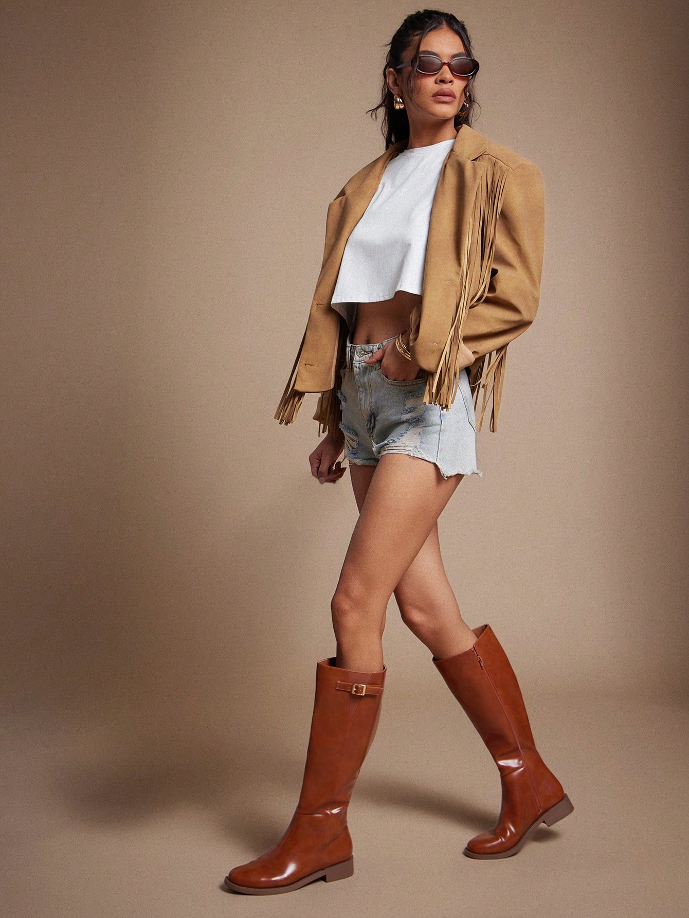 Solezae Bottes hautes confortables et décontractées pour femmes avec bout rond, talon — vue 9
