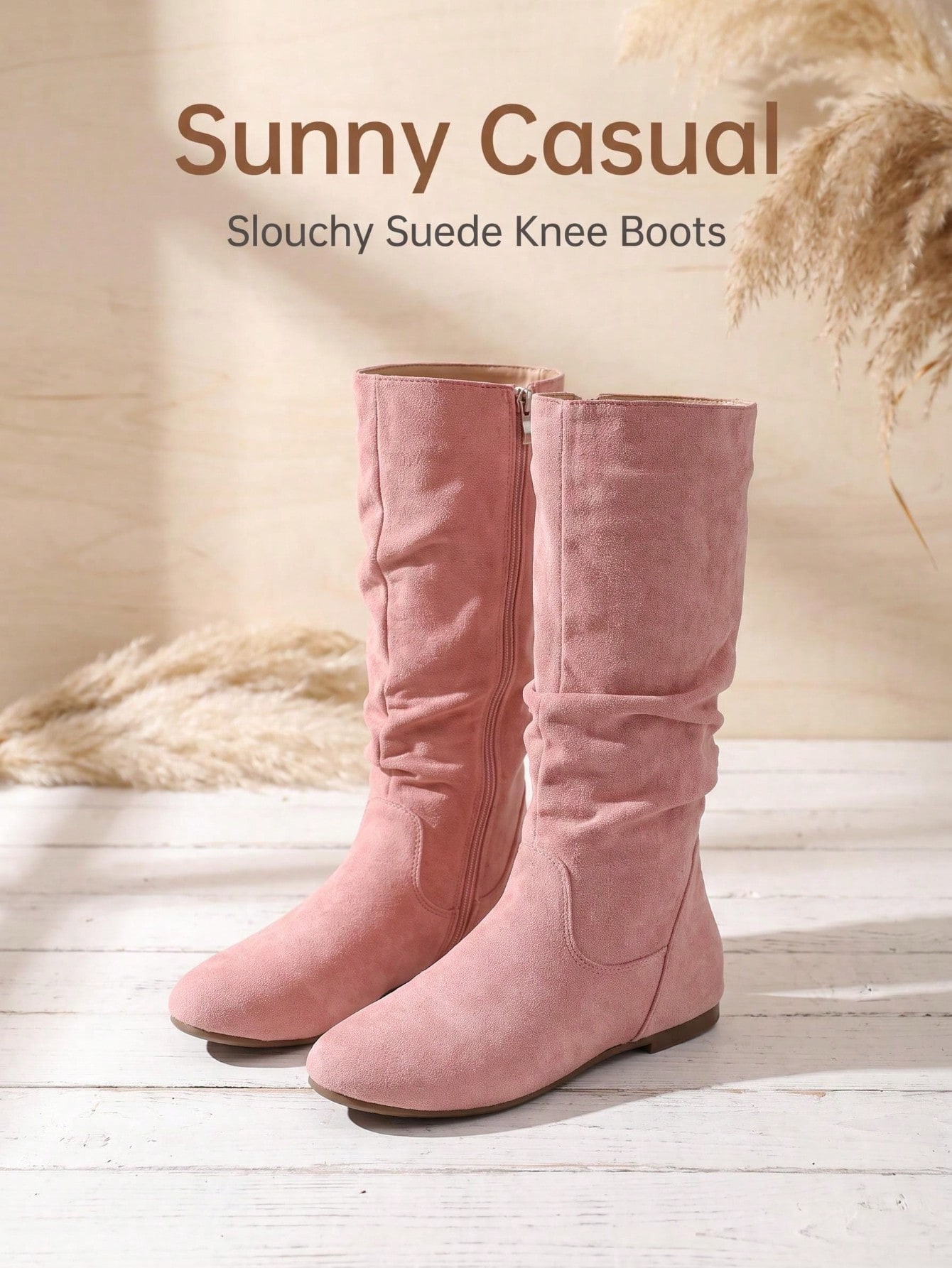 Bottes hautes pour femmes multicolores élégantes de niche avec fronces, talon bas — vue 3