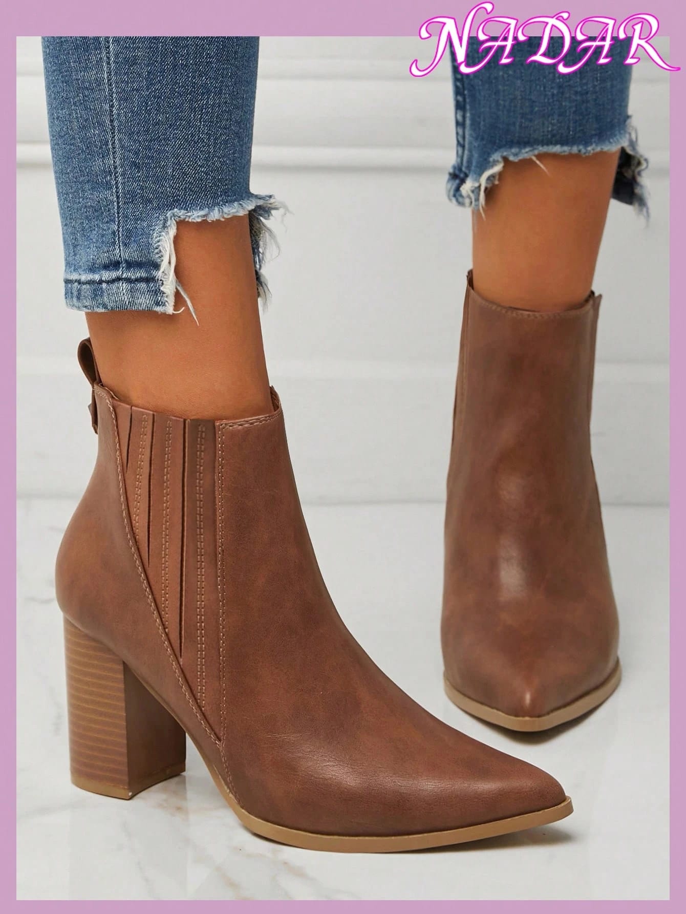 Bottines Chelsea pour femmes, automne/hiver, bout pointu, talon épais, antidérapantes,,