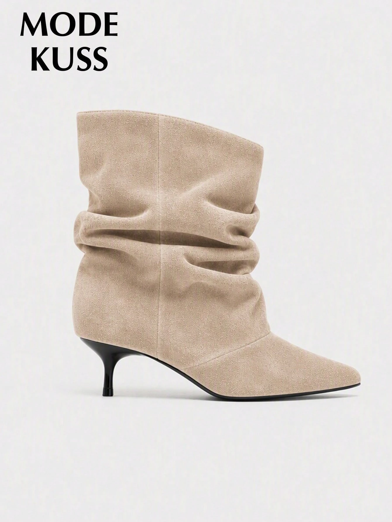 Nouvelles bottines à talons aiguilles pointus empilés et froncés, mode minimaliste — vue 11
