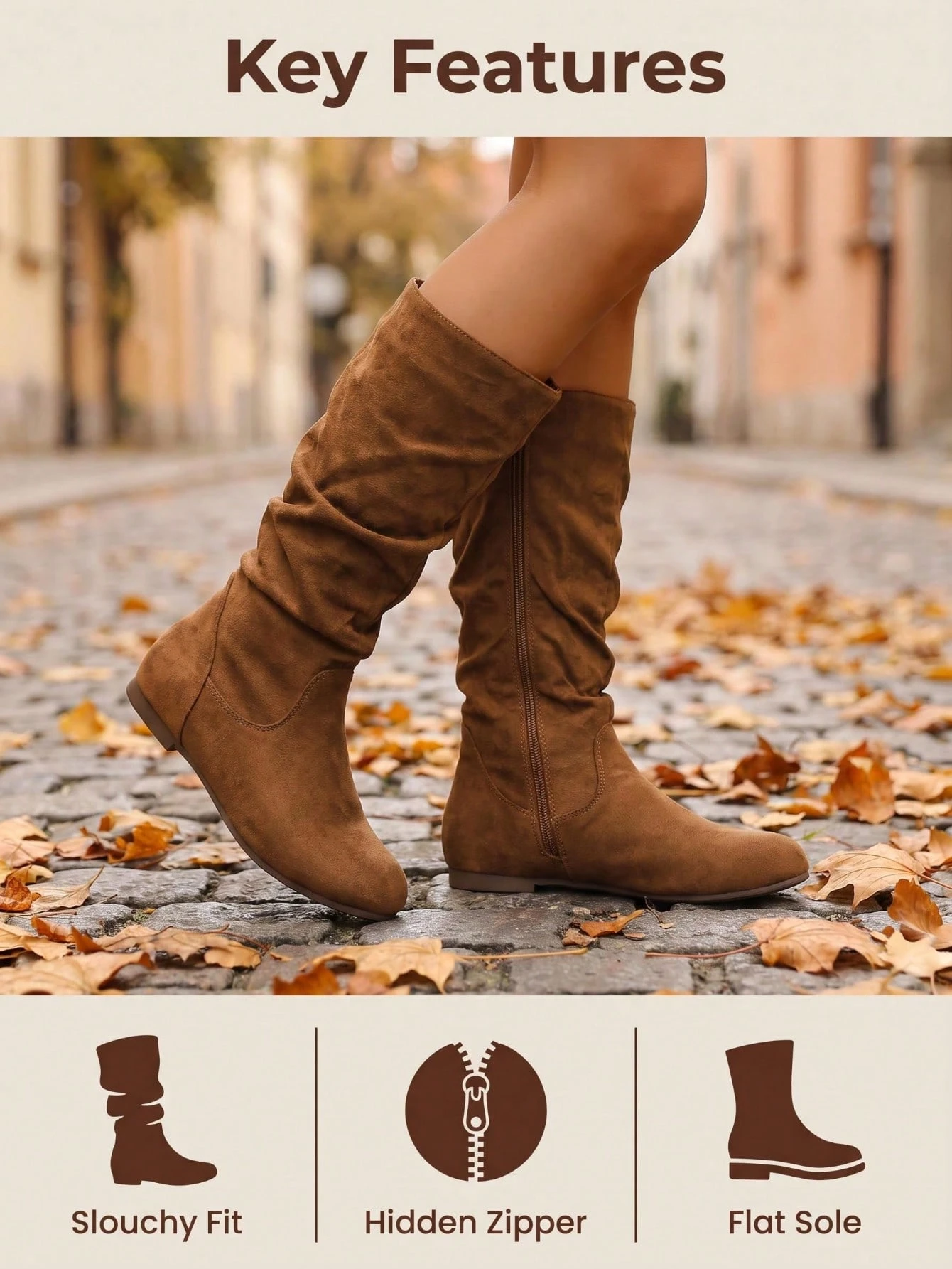 Bottes hautes pour femmes multicolores élégantes de niche avec fronces, talon bas — vue 7
