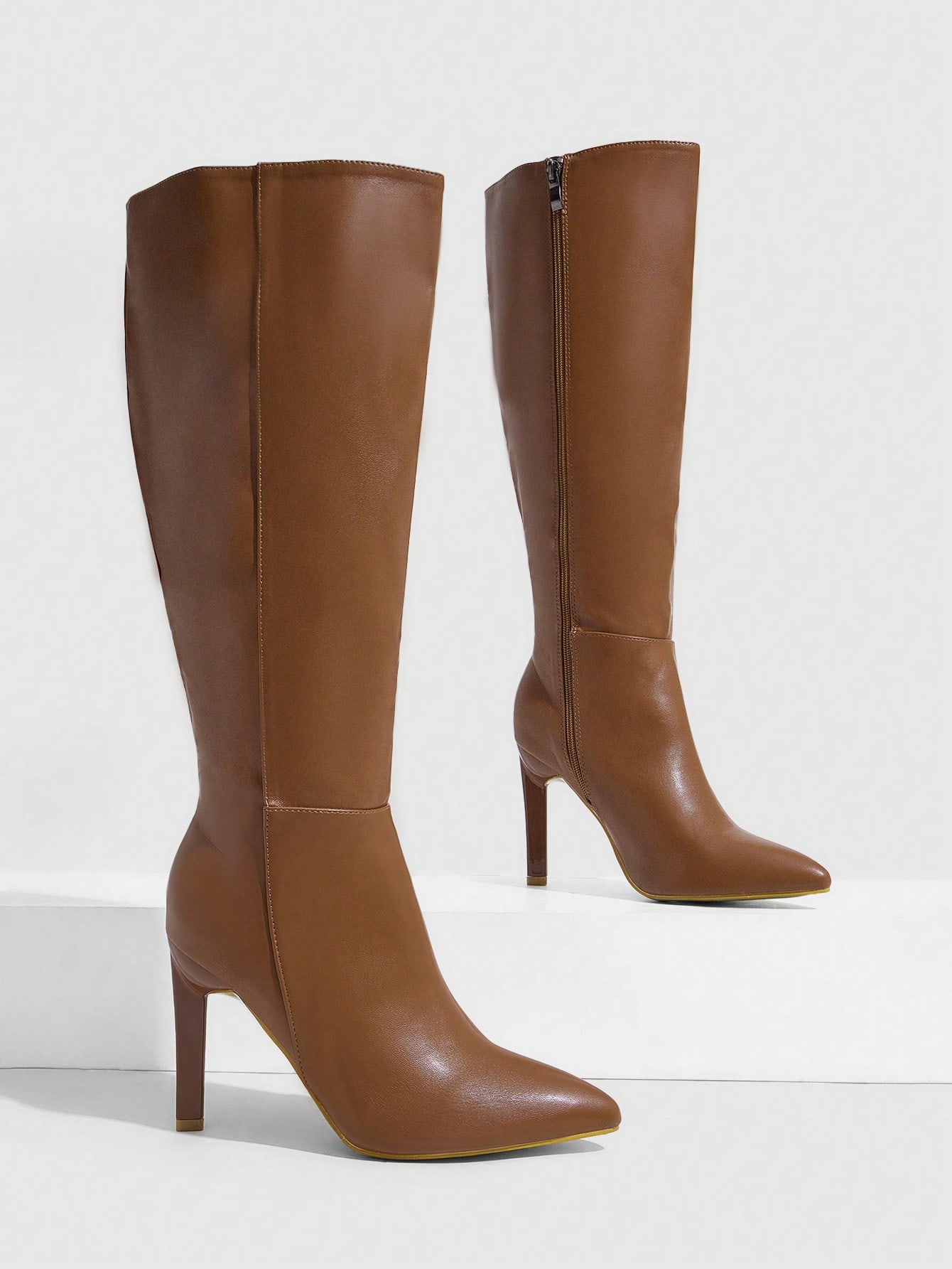 Daringsoles Bottes hautes mode couleur unie pour femmes, convenant pour les tenues de — vue 7