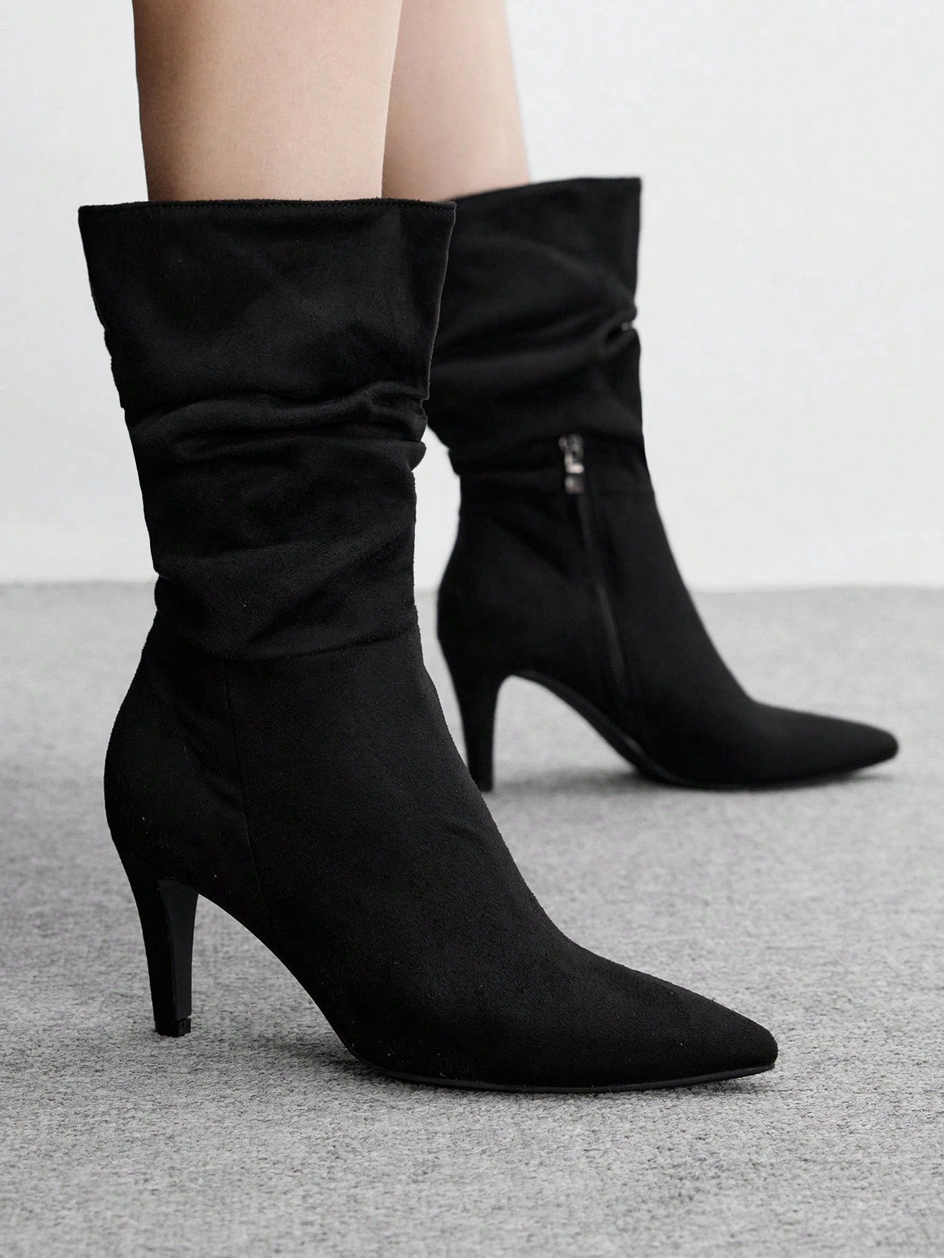 CUCCOO BIZCHIC Chaussures pour femmes à talons aiguilles pointus abricot, bottes courtes — vue 7