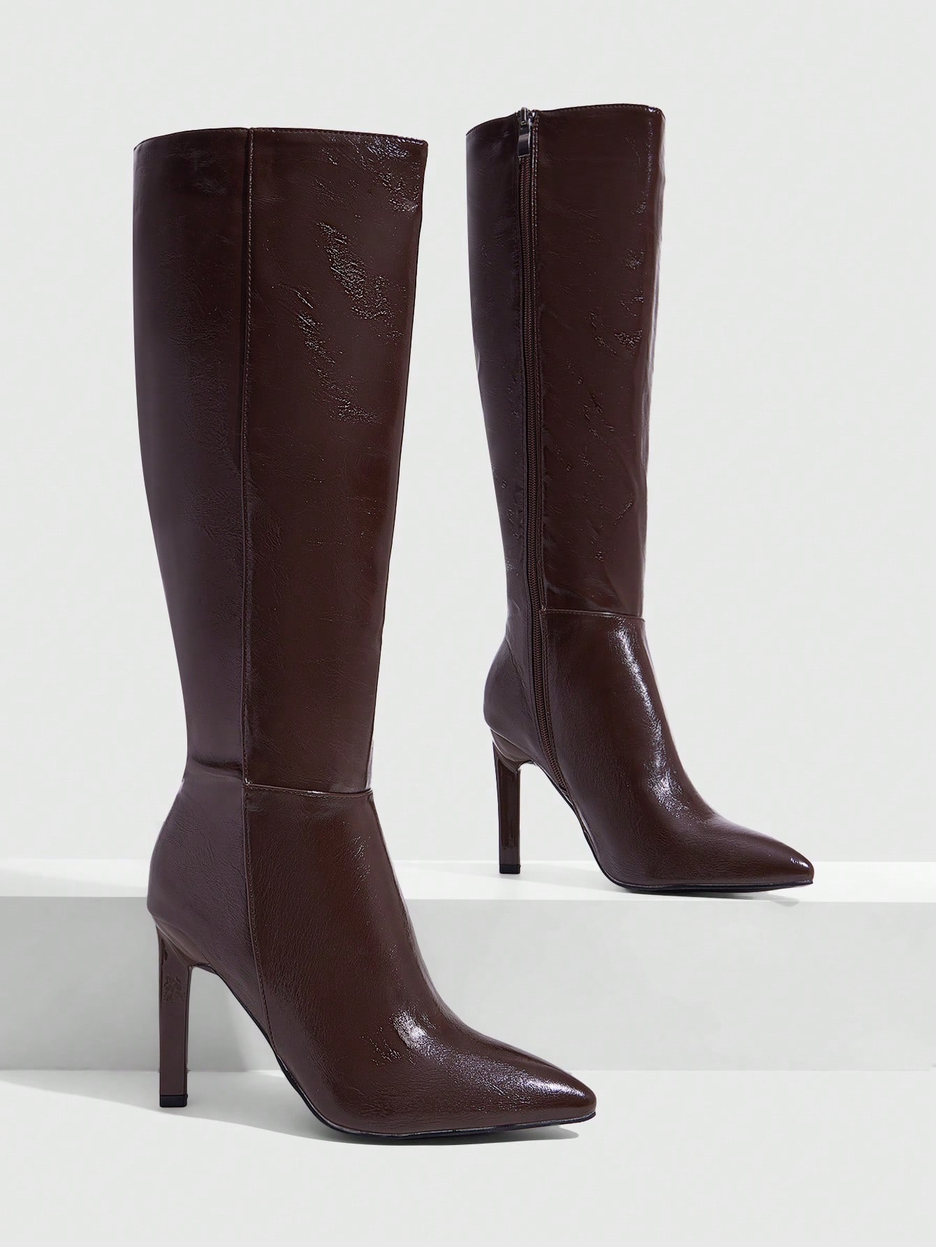 Daringsoles Bottes hautes mode couleur unie pour femmes, convenant pour les tenues de — vue 8