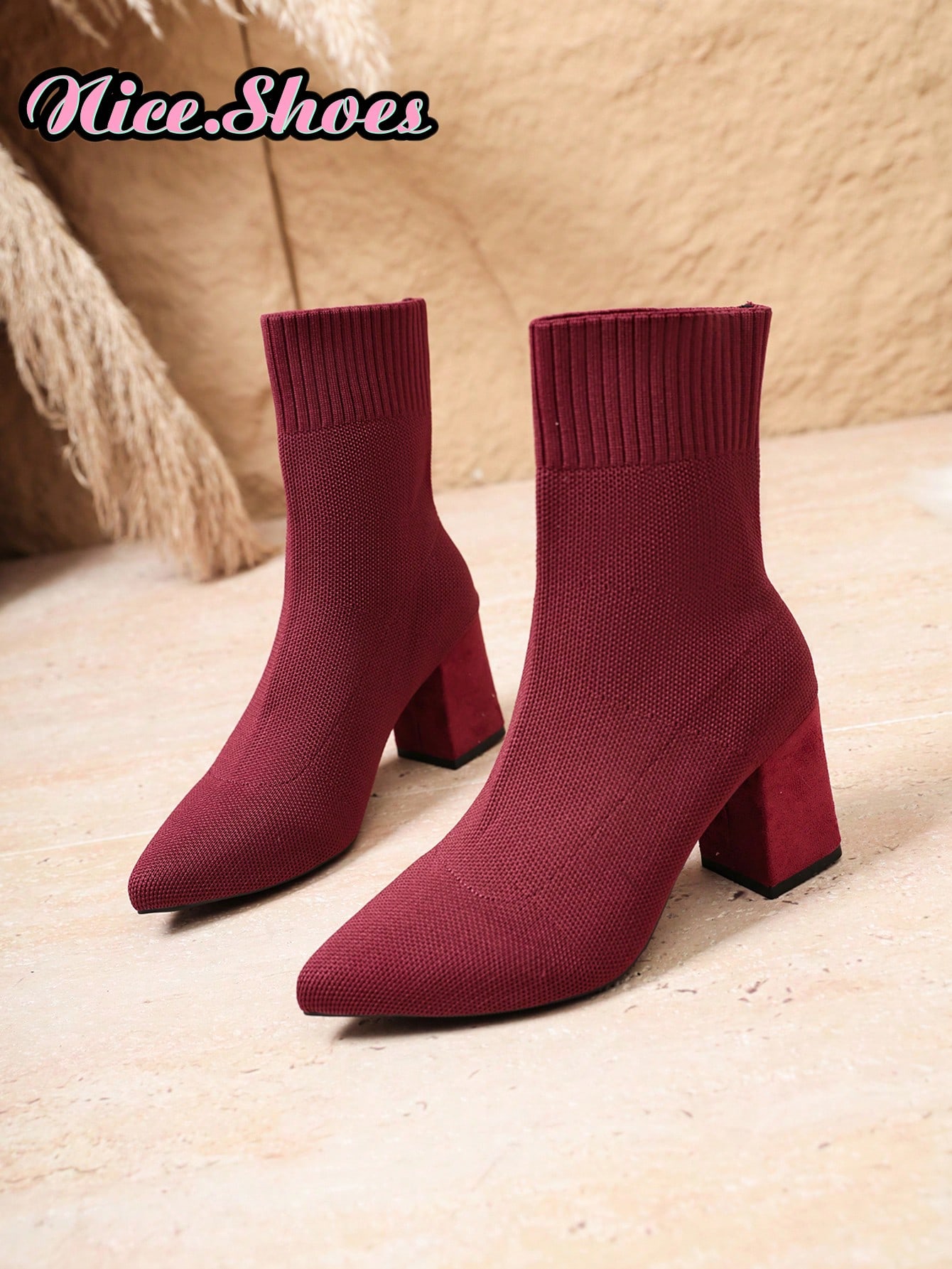 Nouvelles bottes élégantes à talon épais, bottes à bout pointu, bottes de printemps, — vue 3