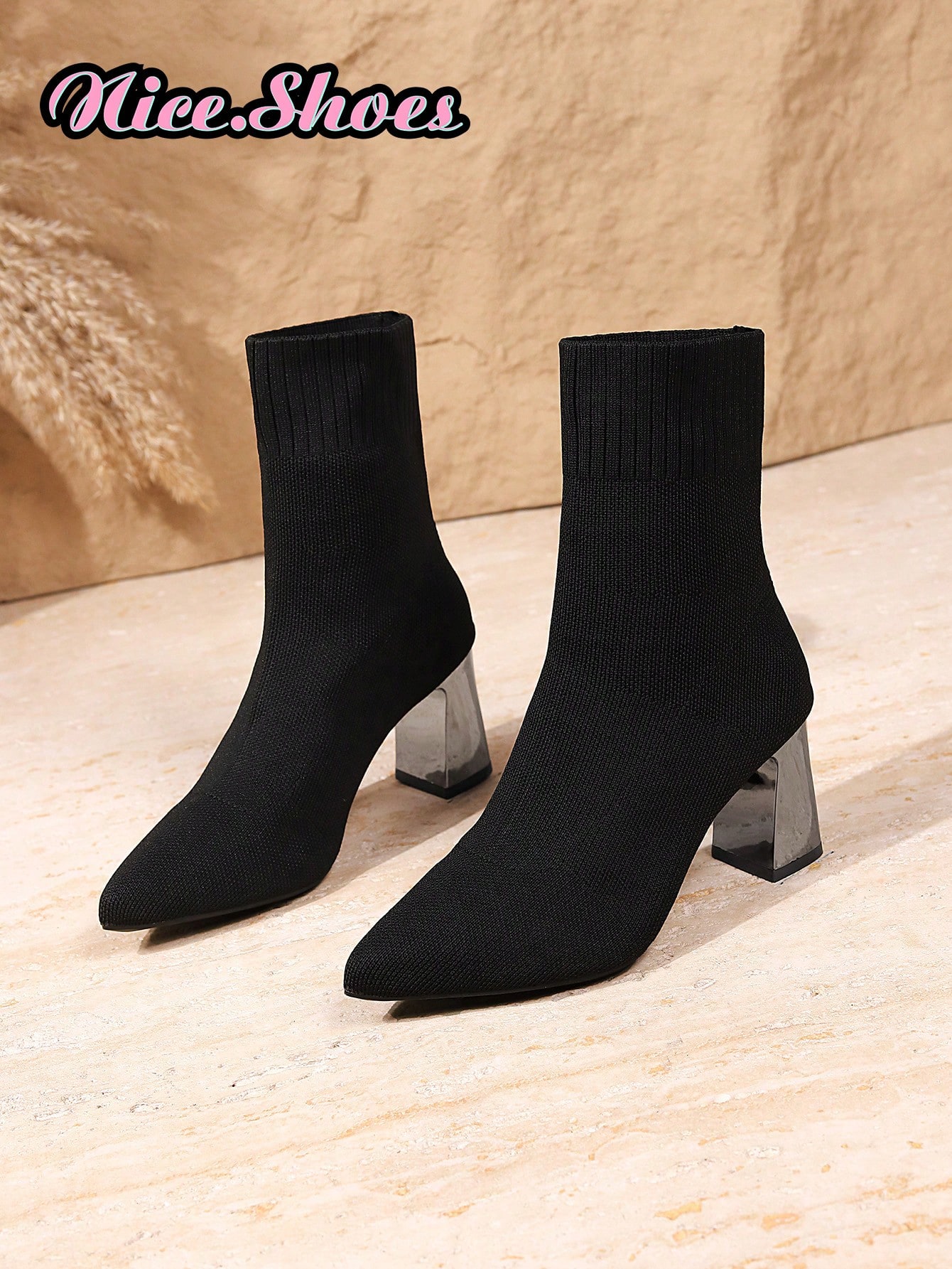 Nouvelles bottes élégantes à talon épais, bottes à bout pointu, bottes de printemps, — vue 2