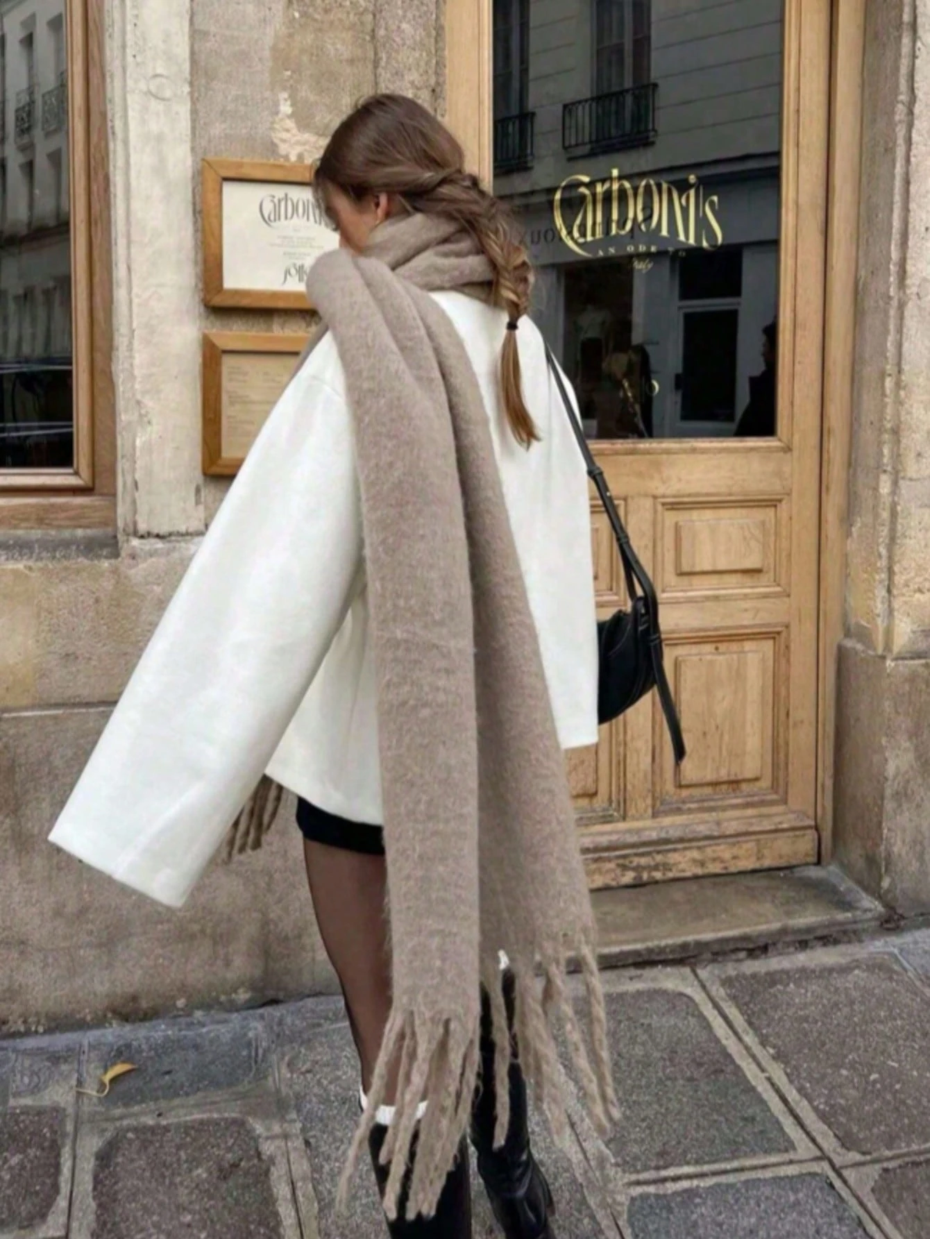Écharpe de couleur unie, écharpe d'hiver pour femmes, tour de cou quotidien, châle — vue 4