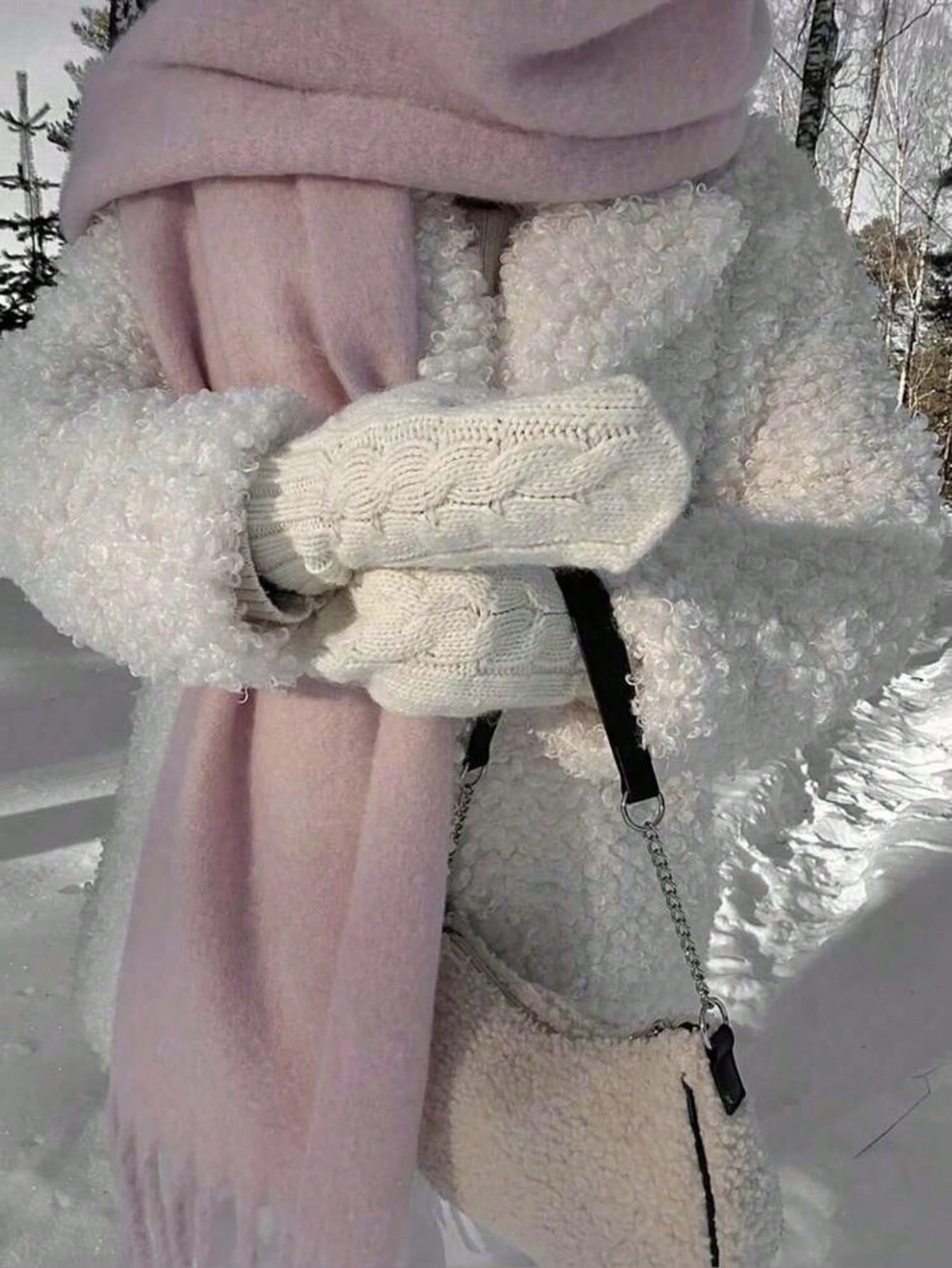 Écharpe tricotée élégante avec franges pour femmes - Confortable, coupe-vent, chaude, — vue 6