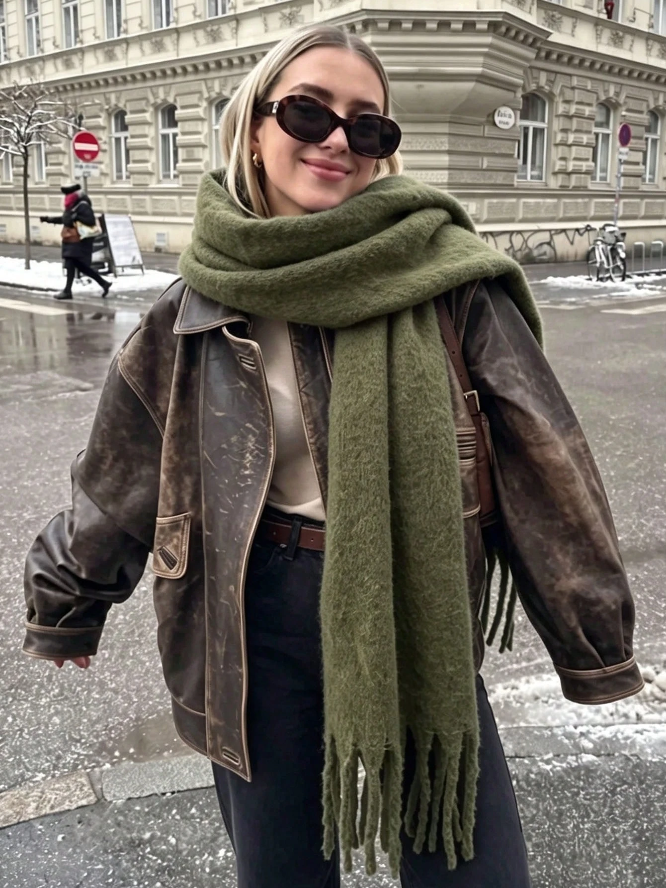Écharpe de couleur unie, écharpe d'hiver pour femmes, tour de cou quotidien, châle — vue 11