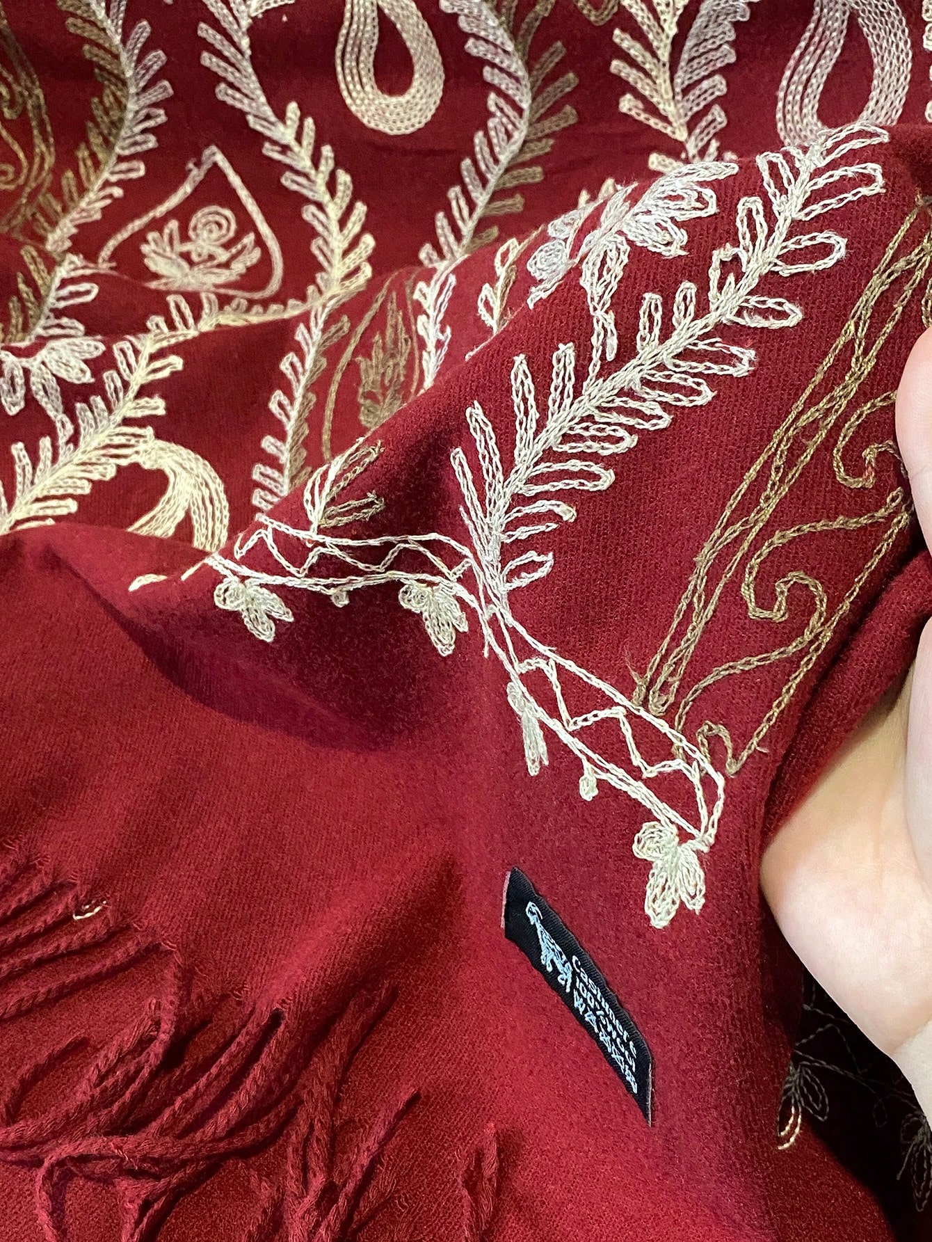 Écharpe en fausse cachemire brodée pour femmes automne/hiver, châle cape épais et chaud — vue 12