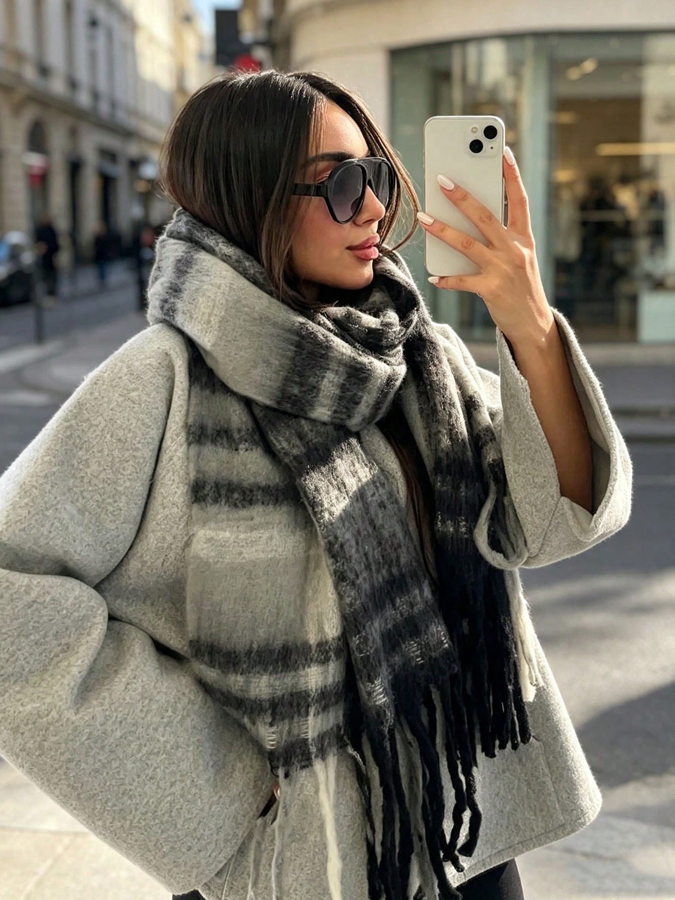 Nouvelle écharpe à franges moelleuse pour femmes, châle chaud et confortable, coupe-vent
