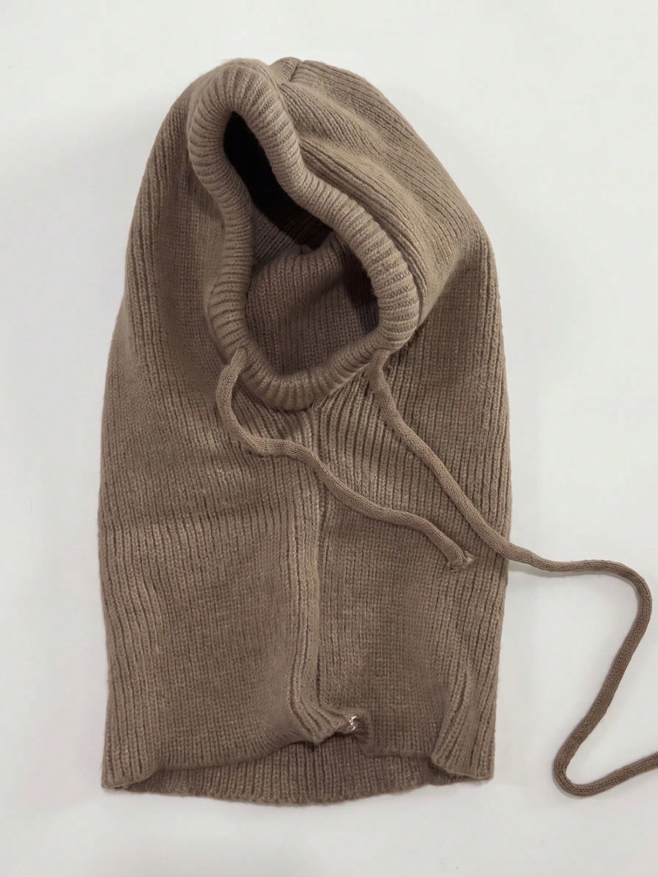 Chapeau cagoule pour femme avec cordon de serrage et col amovible, mélange de laine, — vue 4