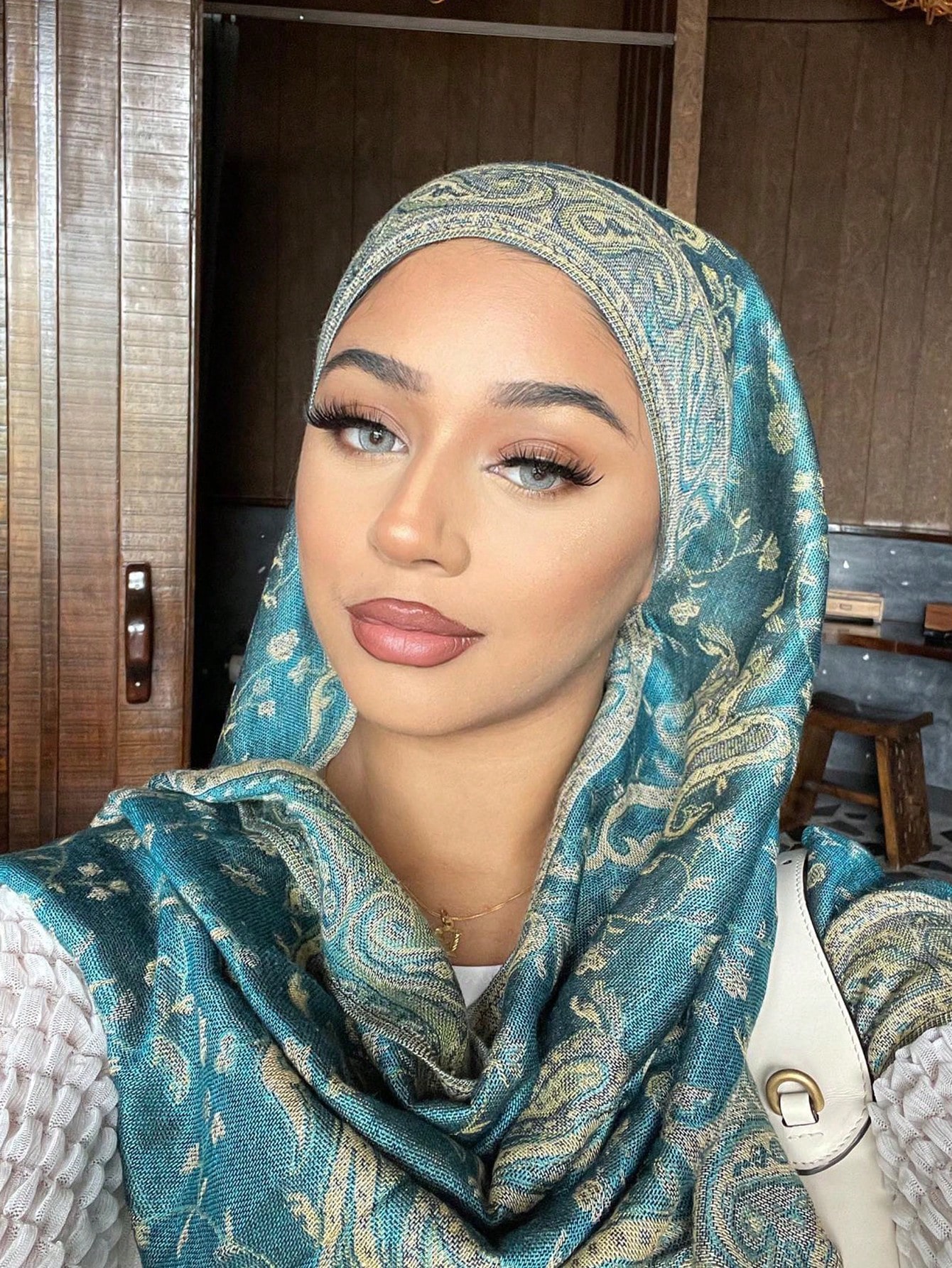 Écharpe pashmina jacquard double face style bohème vintage à motif paisley pour femmes, — vue 4