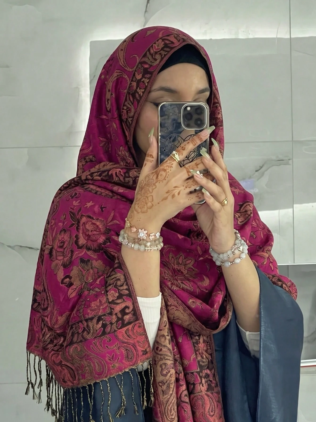 Écharpe pashmina jacquard double face style bohème vintage à motif paisley pour femmes, — vue 12