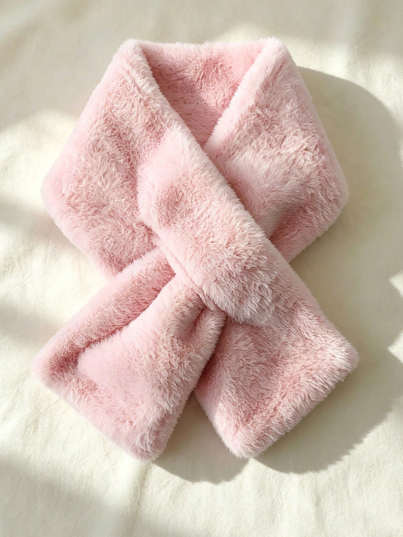 Écharpe de cou croisée en fausse fourrure de lapin pour femmes, douce, moelleuse, épaisse — vue 7