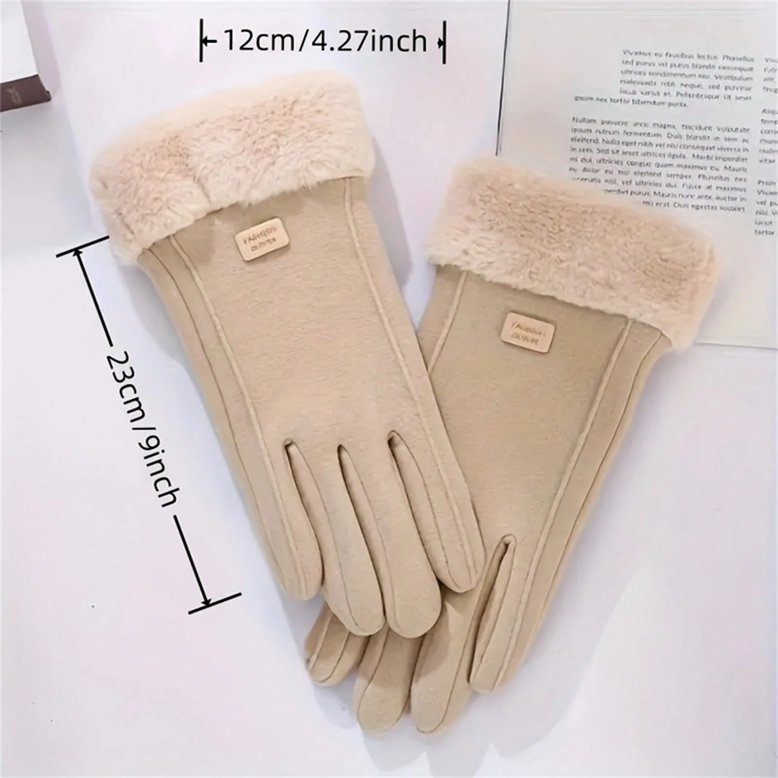 1 paire de gants d'hiver doublés de polaire avec écran tactile, épais et chauds, unisexe, — vue 3