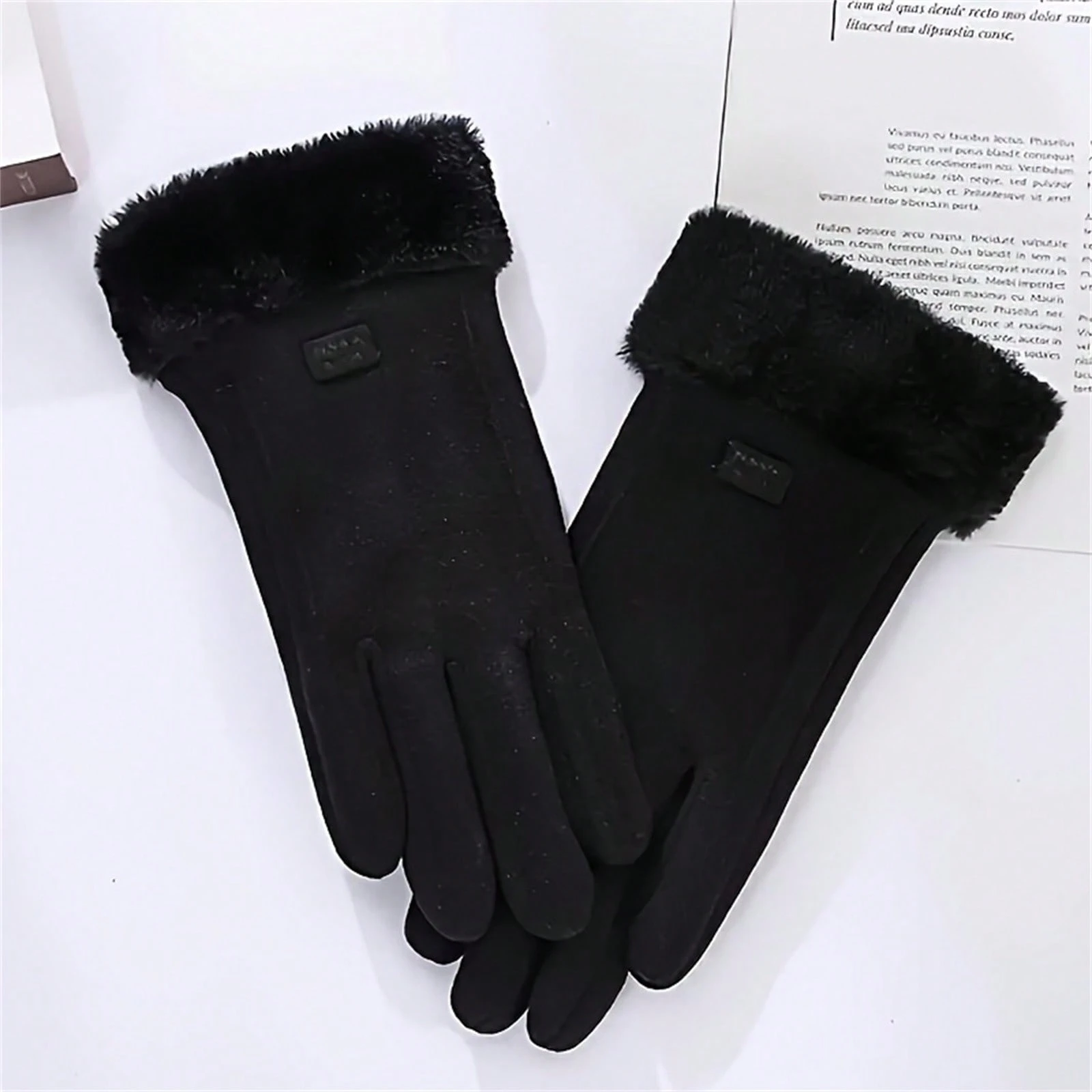 1 paire de gants d'hiver doublés de polaire avec écran tactile, épais et chauds, unisexe, — vue 4
