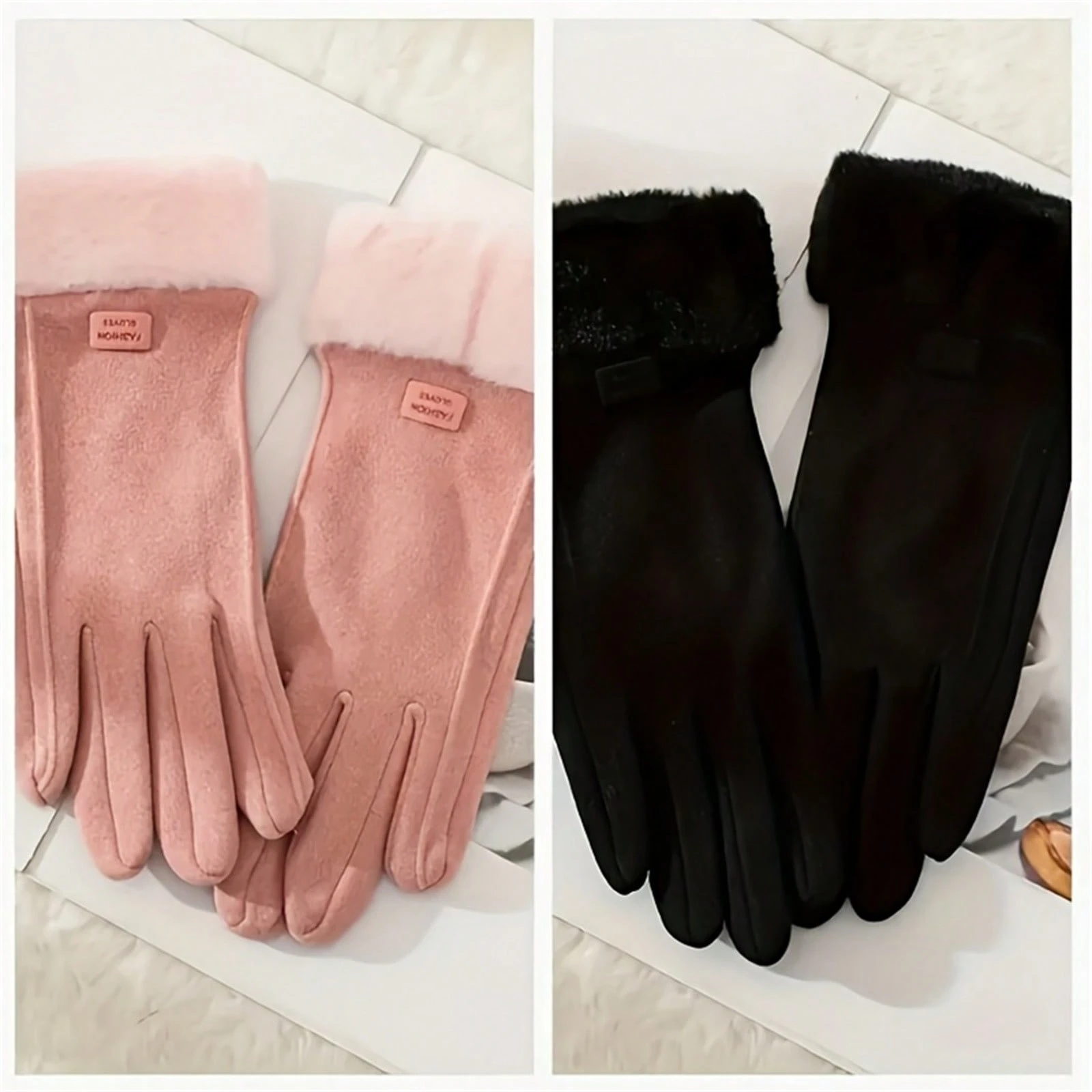 1 paire de gants d'hiver doublés de polaire avec écran tactile, épais et chauds, unisexe, — vue 9