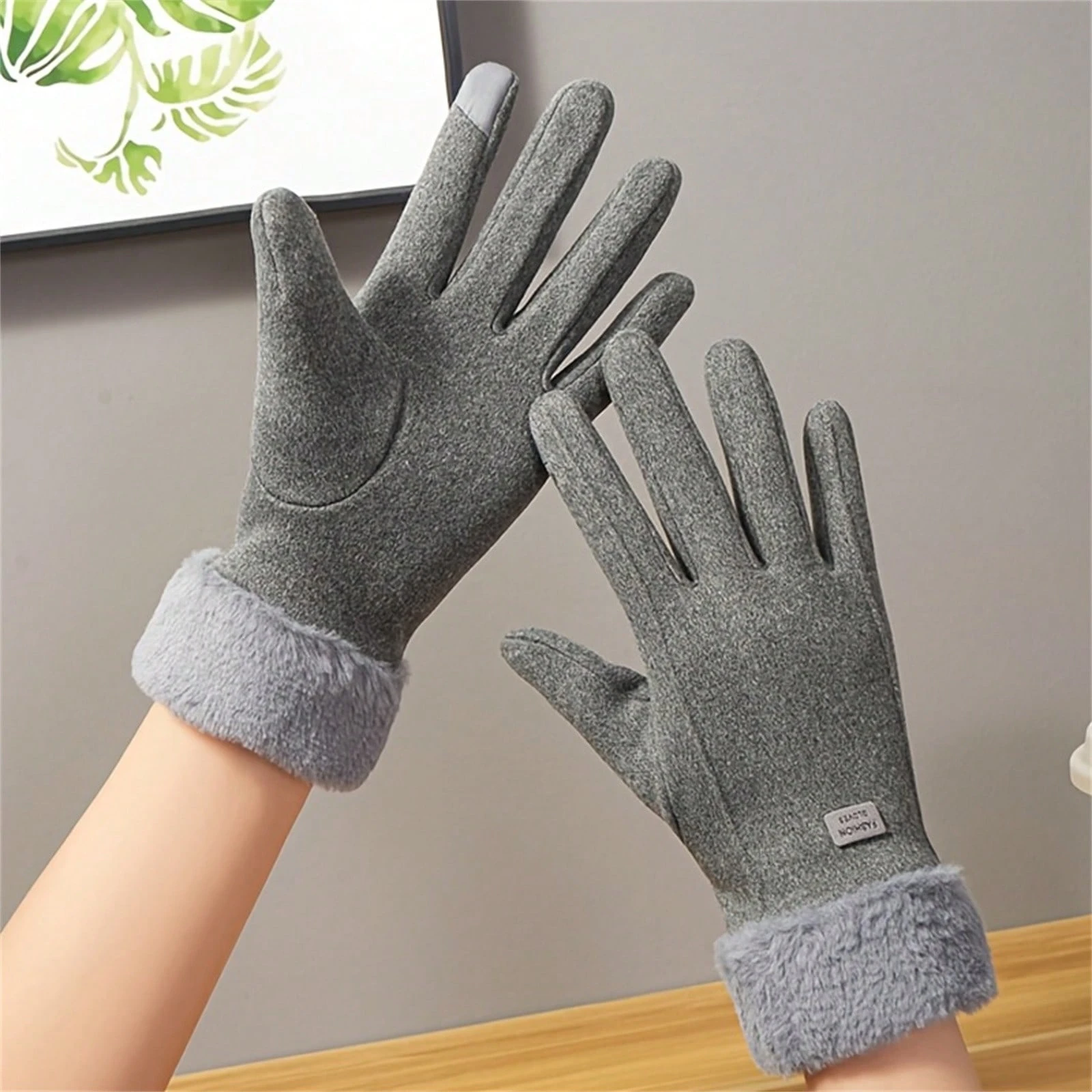 1 paire de gants d'hiver doublés de polaire avec écran tactile, épais et chauds, unisexe, — vue 10