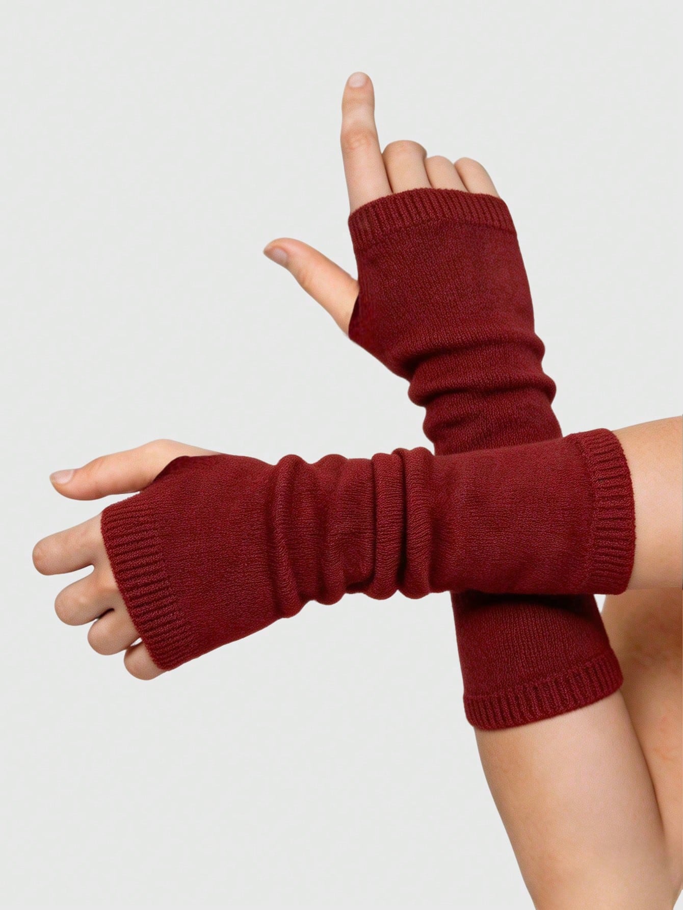 ROMWE Goth 1 paire de gants longs noirs, accessoires d'Halloween, gants d'hiver, gants — vue 3