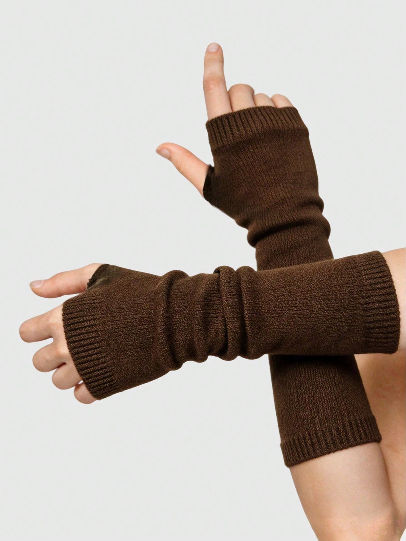 ROMWE Goth 1 paire de gants longs noirs, accessoires d'Halloween, gants d'hiver, gants