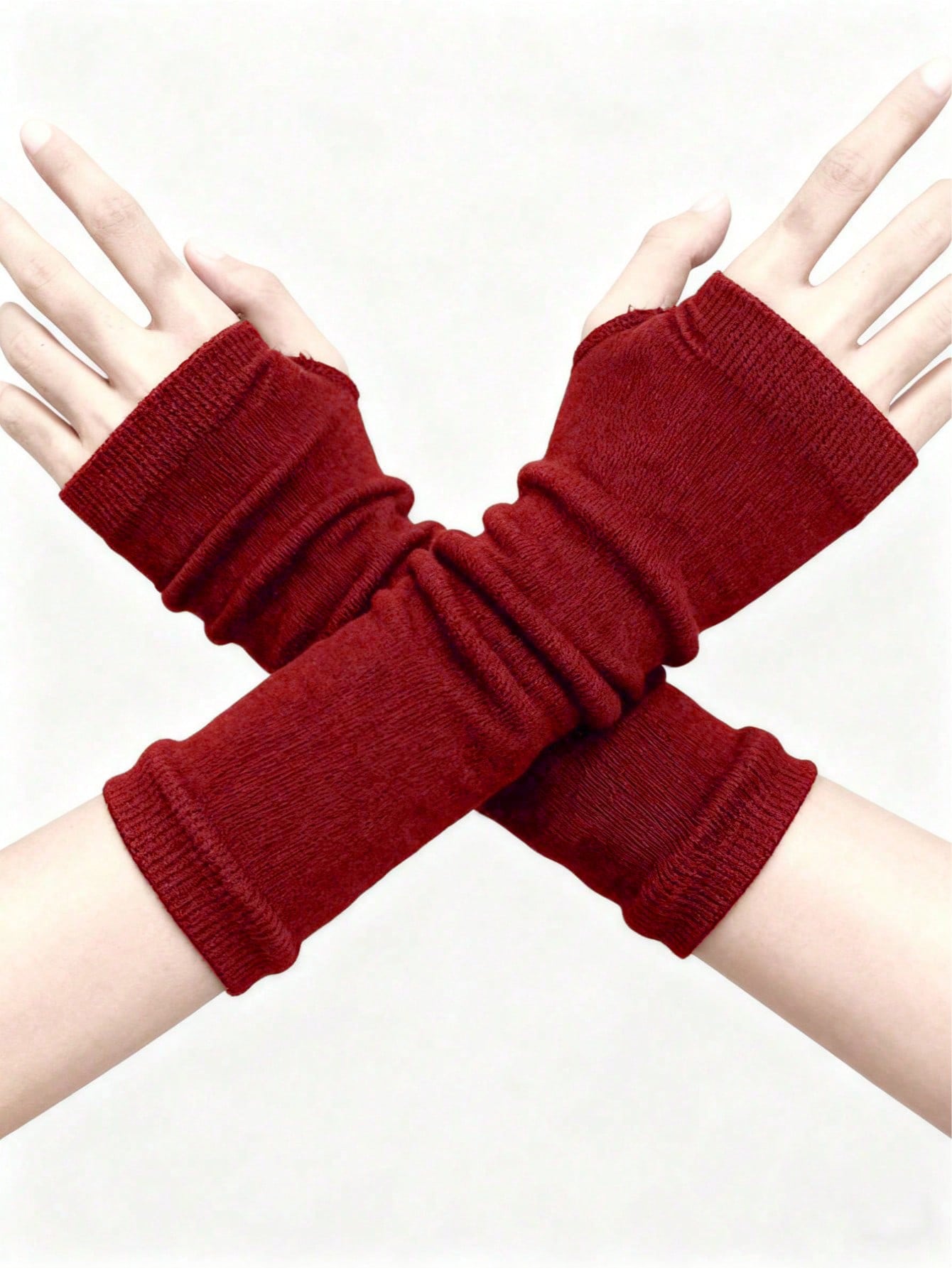ROMWE Goth 1 paire de gants longs noirs, accessoires d'Halloween, gants d'hiver, gants — vue 9