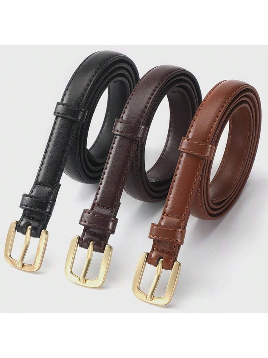 Ceinture fine minimaliste décontractée pour femmes avec boucle à aiguille, ceinture — vue 2