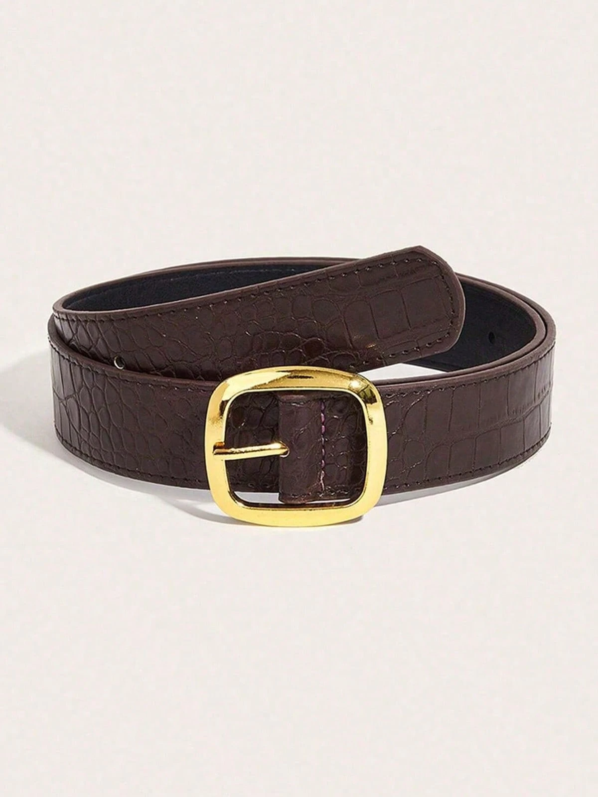 1/2/3 pièces Ceinture à boucle carrée - Ceinture décorative vintage américaine — vue 4