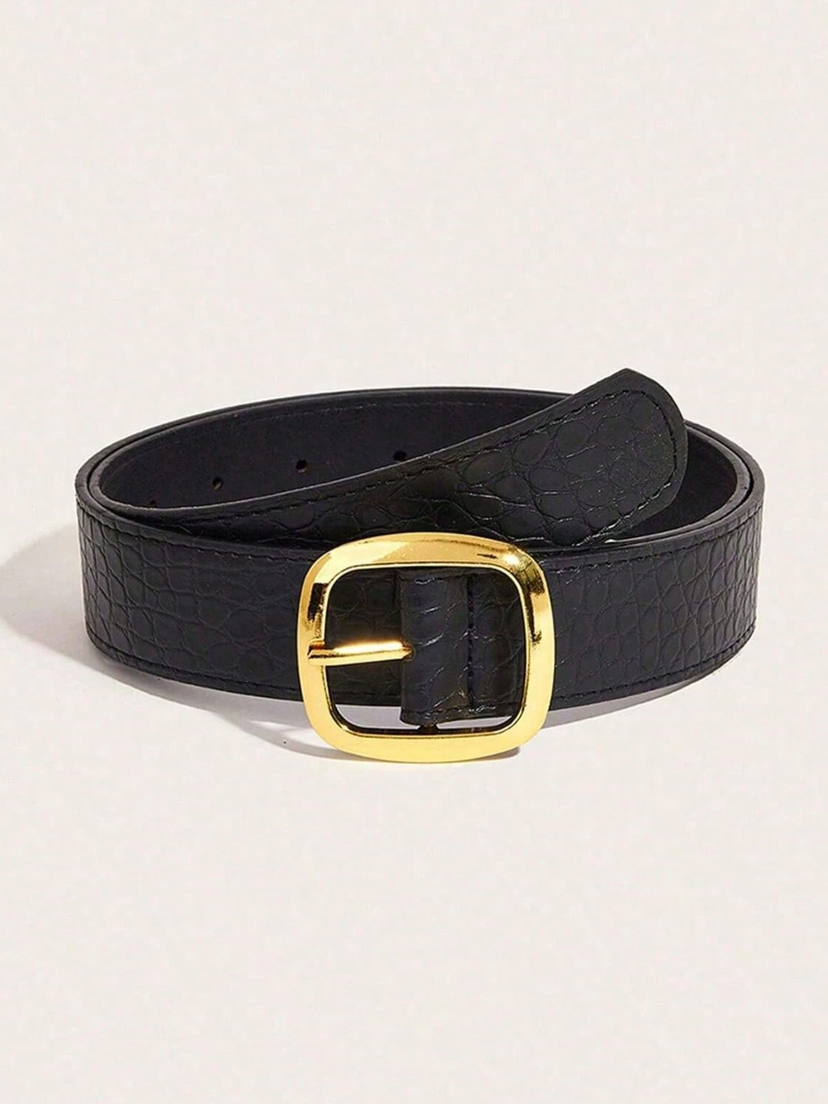 1/2/3 pièces Ceinture à boucle carrée - Ceinture décorative vintage américaine — vue 3