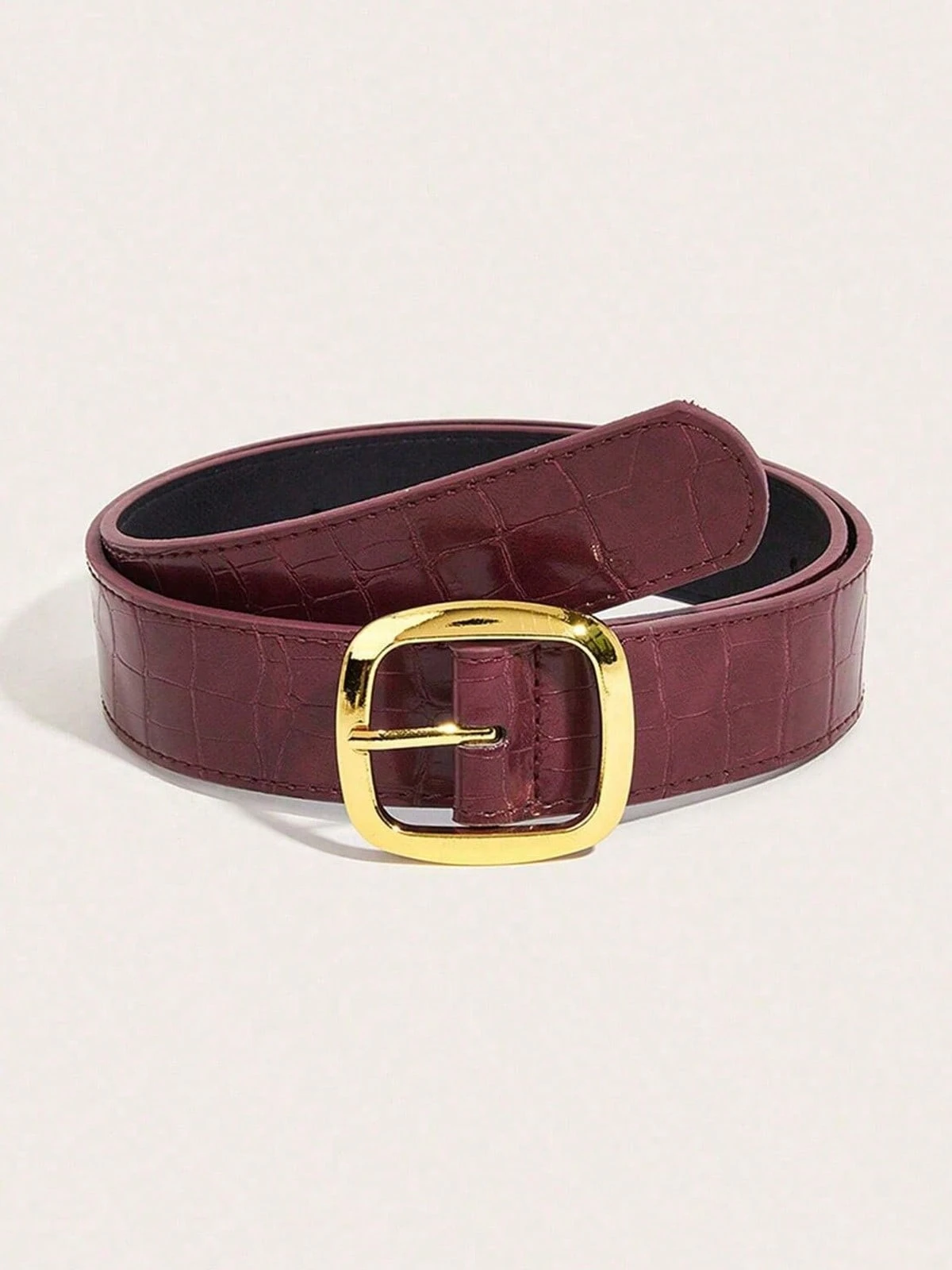 1/2/3 pièces Ceinture à boucle carrée - Ceinture décorative vintage américaine — vue 2