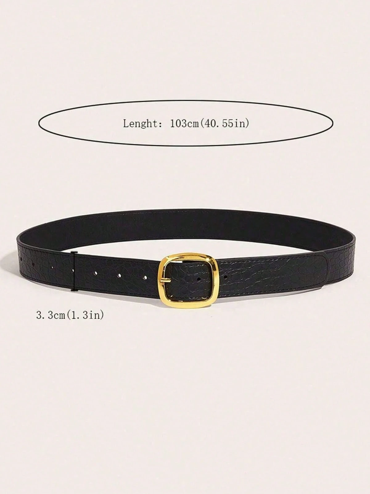 1/2/3 pièces Ceinture à boucle carrée - Ceinture décorative vintage américaine — vue 5