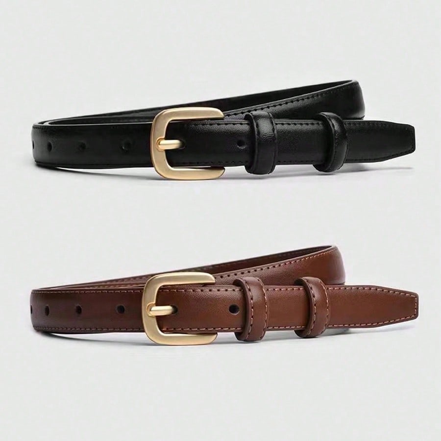 Ceinture fine minimaliste décontractée pour femmes avec boucle à aiguille, ceinture — vue 7