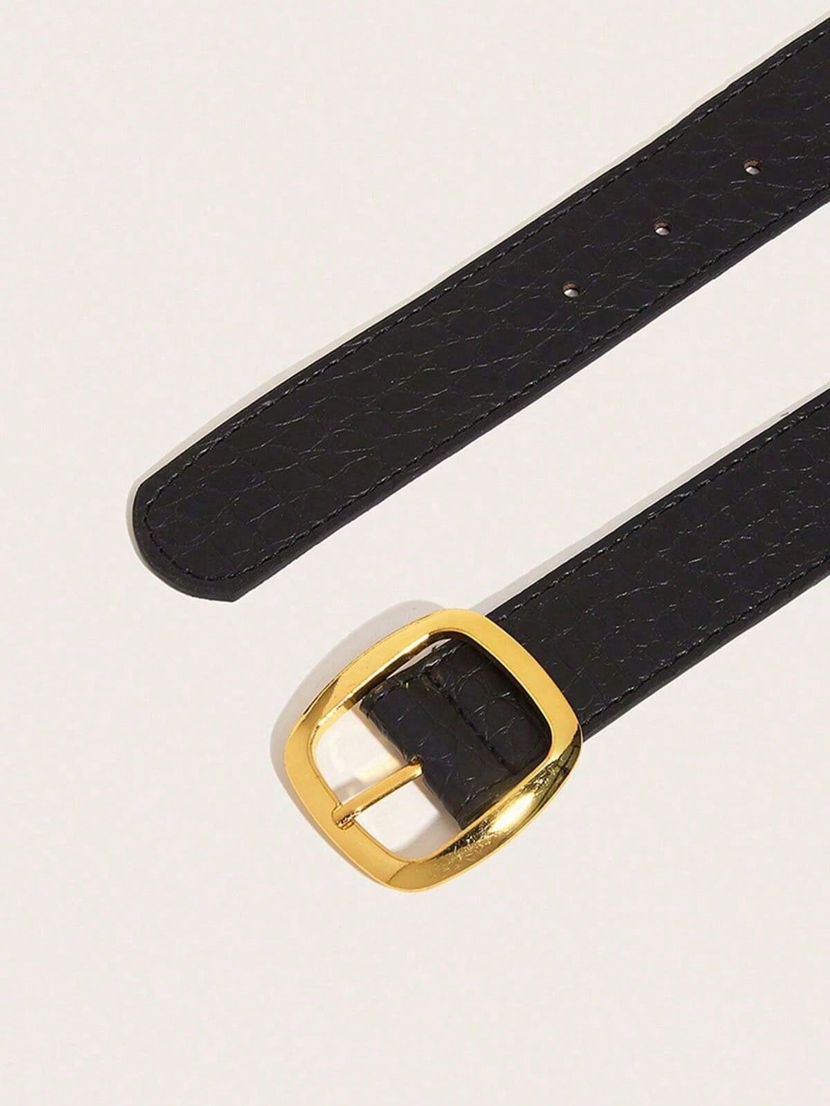 1/2/3 pièces Ceinture à boucle carrée - Ceinture décorative vintage américaine — vue 9