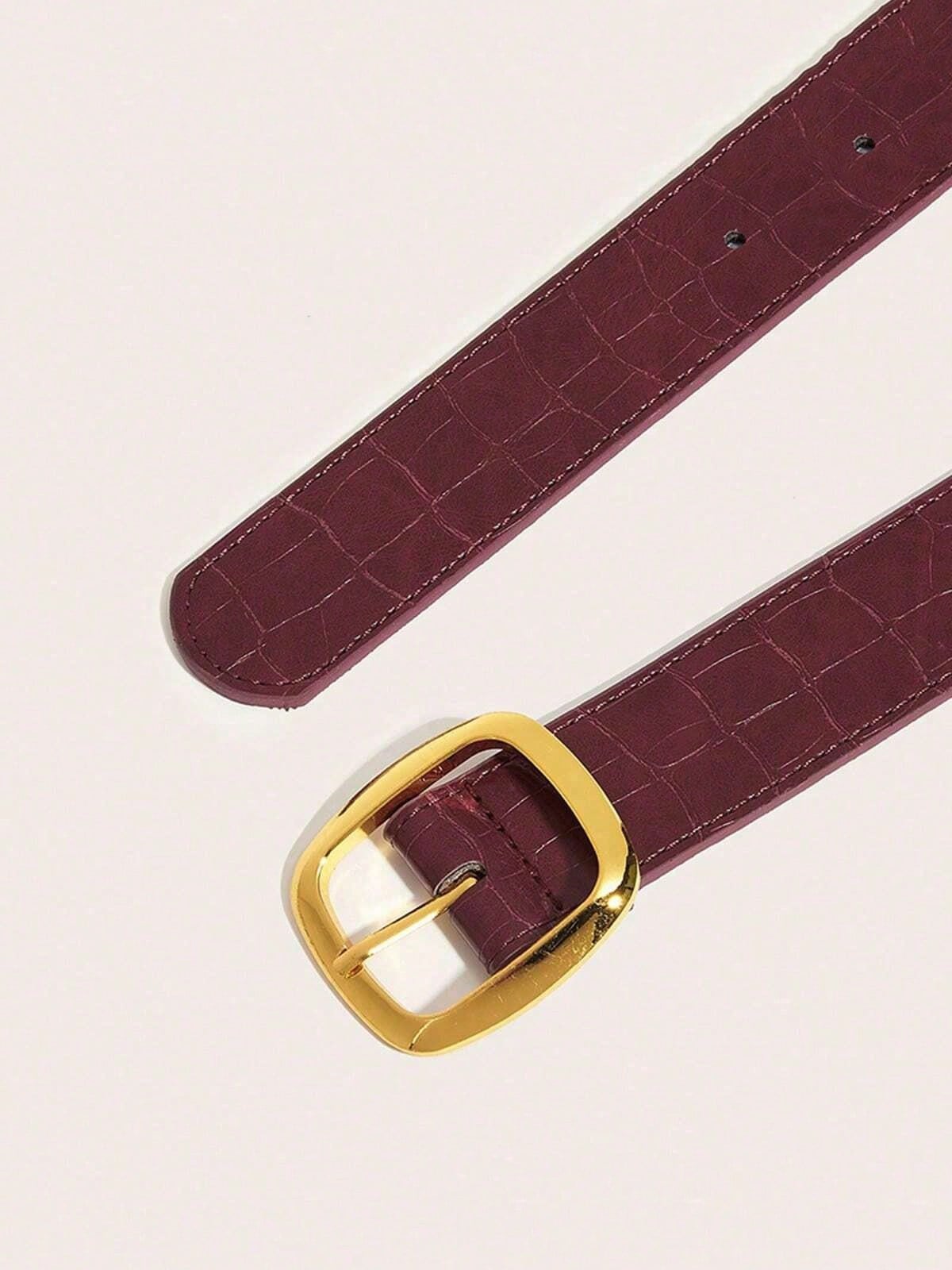 1/2/3 pièces Ceinture à boucle carrée - Ceinture décorative vintage américaine — vue 10