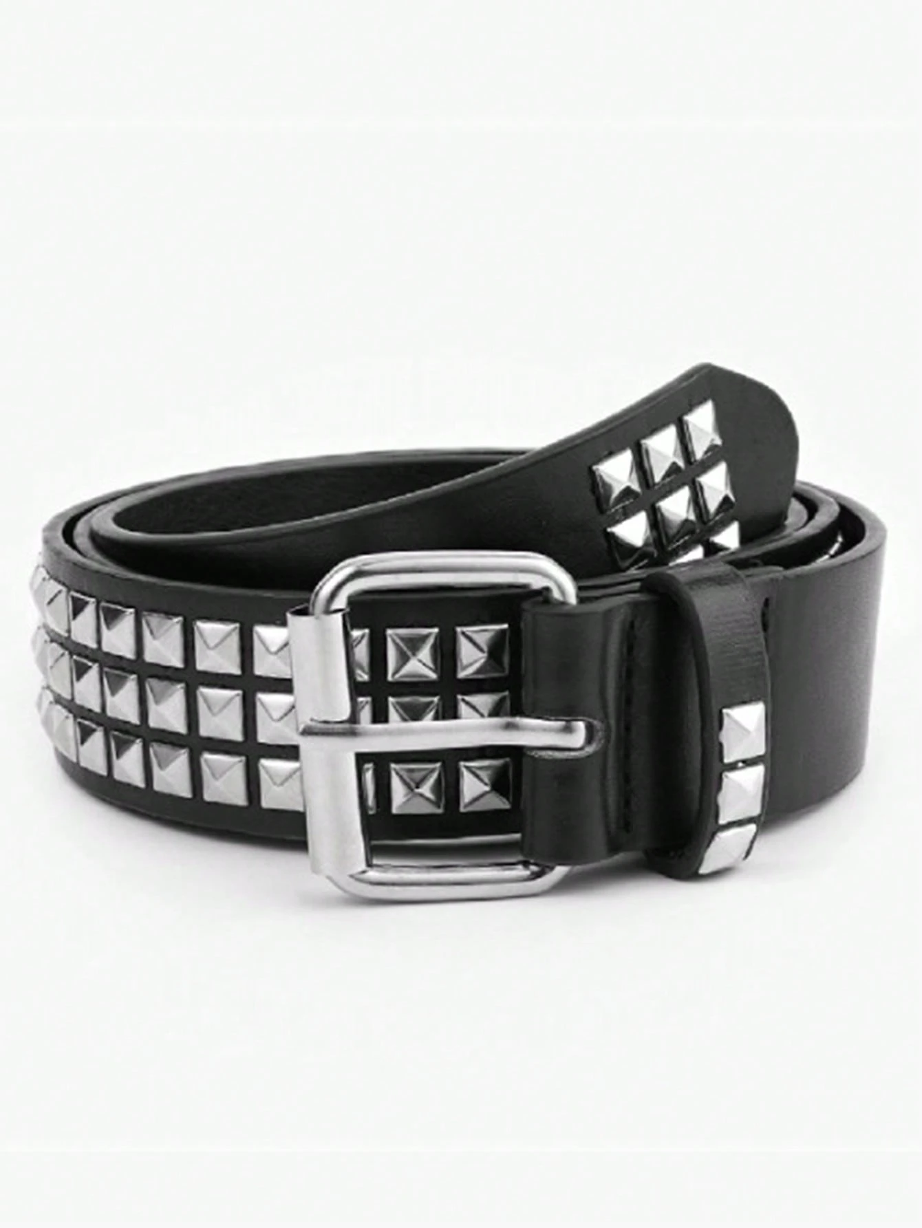 Ceinture punk de couleur unie pour hommes avec ornements de strass et de paillettes, — vue 5