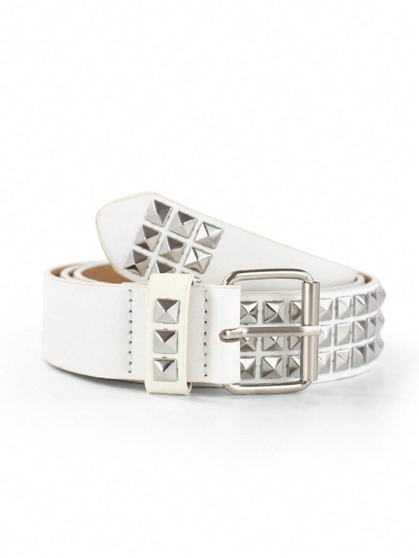 Ceinture punk de couleur unie pour hommes avec ornements de strass et de paillettes, — vue 6