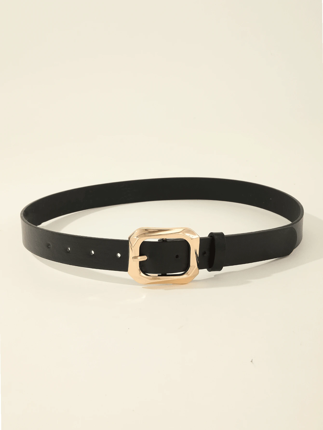 Porte-jarretelles buckles 3 pièces de ceintures en PU avec boucle carrée dorée pour le port quotidien, — vue 6