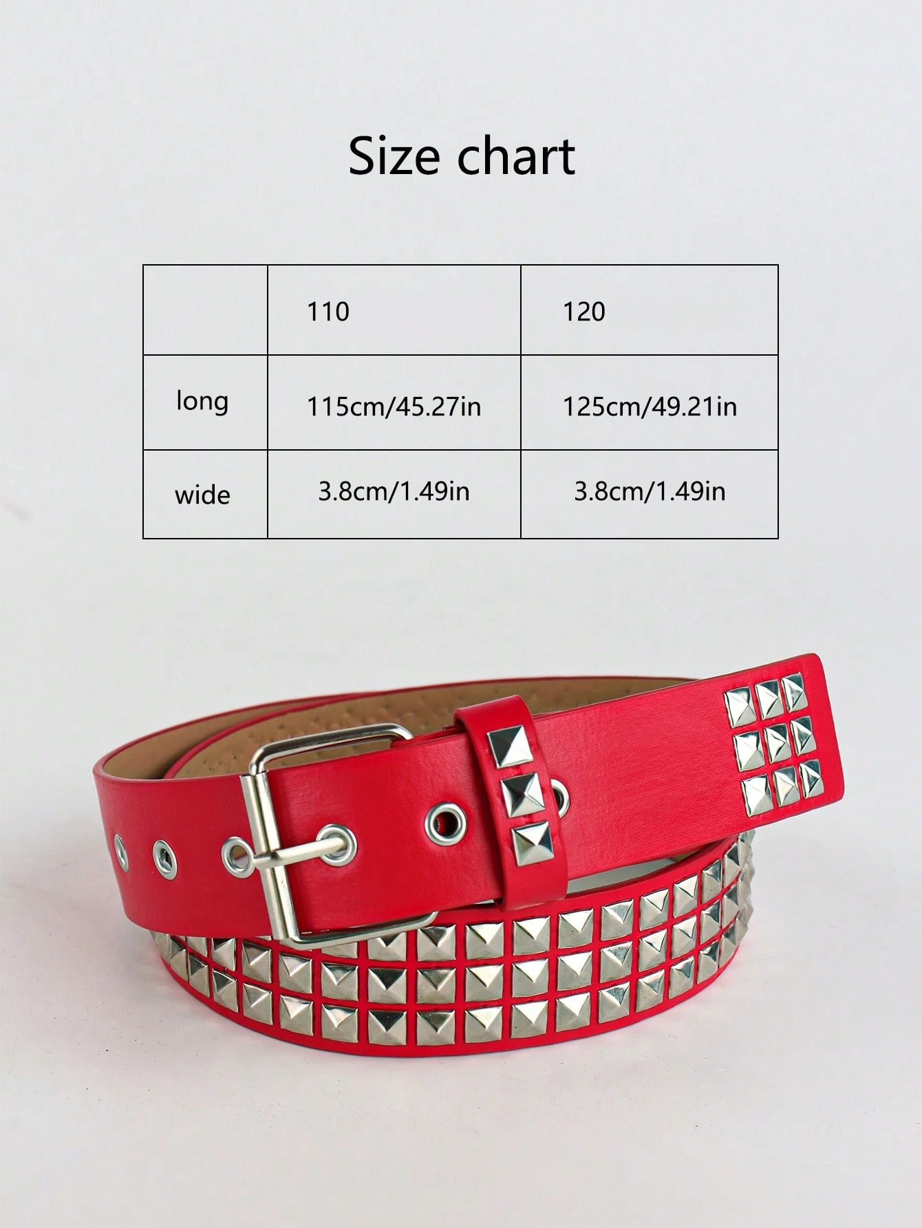 Ceinture punk de couleur unie pour hommes avec ornements de strass et de paillettes, — vue 12
