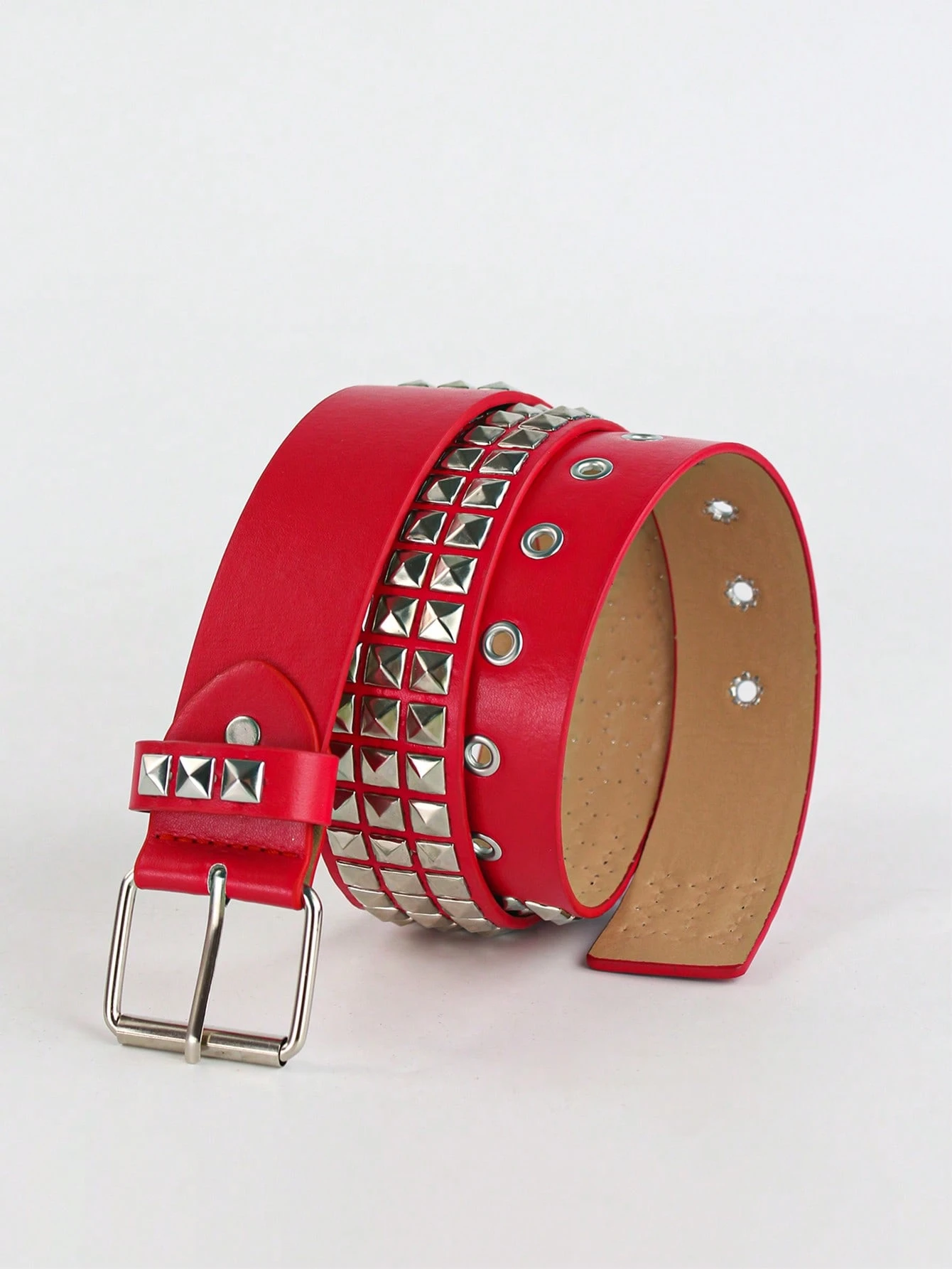 Ceinture punk de couleur unie pour hommes avec ornements de strass et de paillettes, — vue 8
